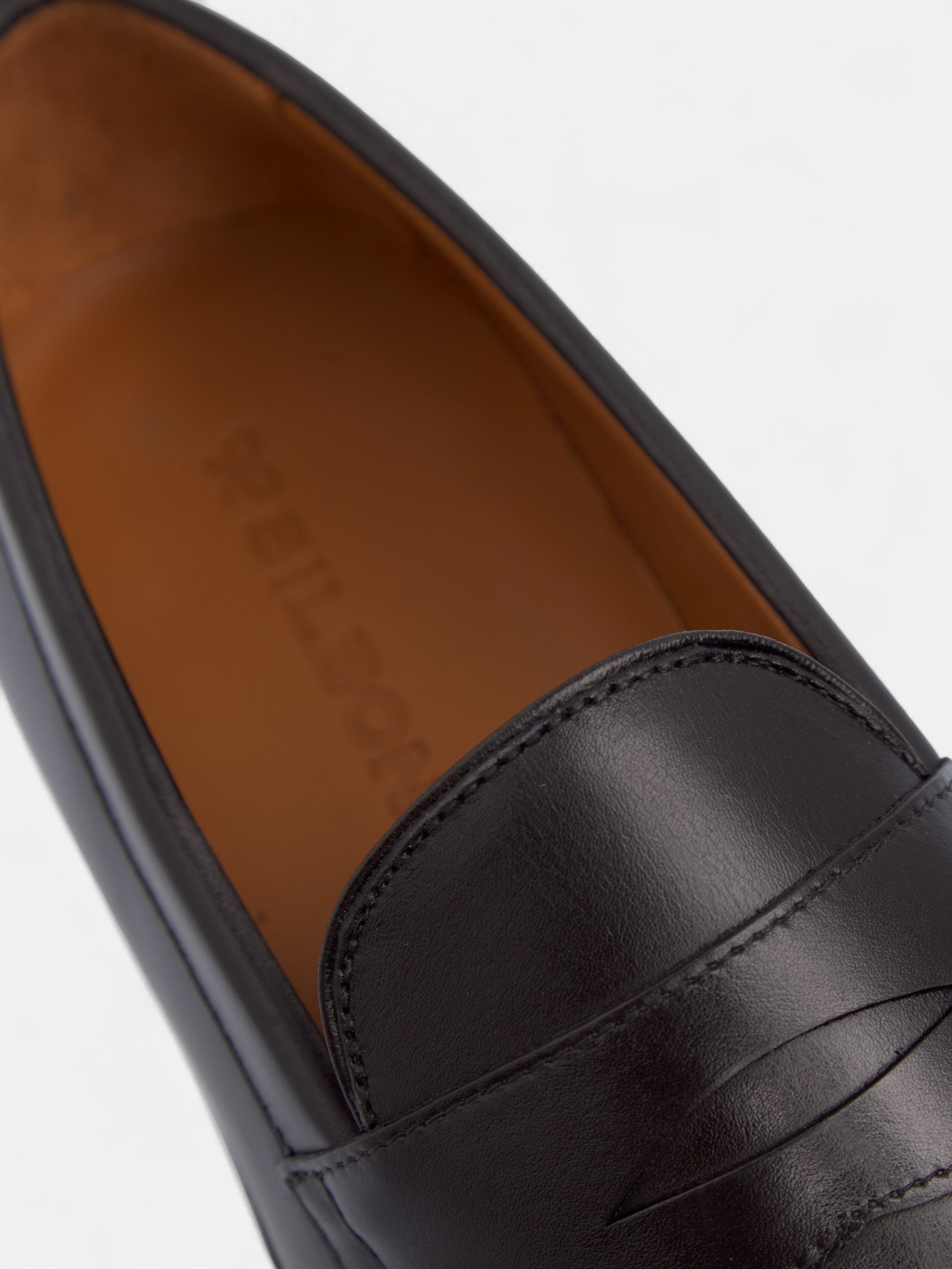 Chaussure penny en cuir noir