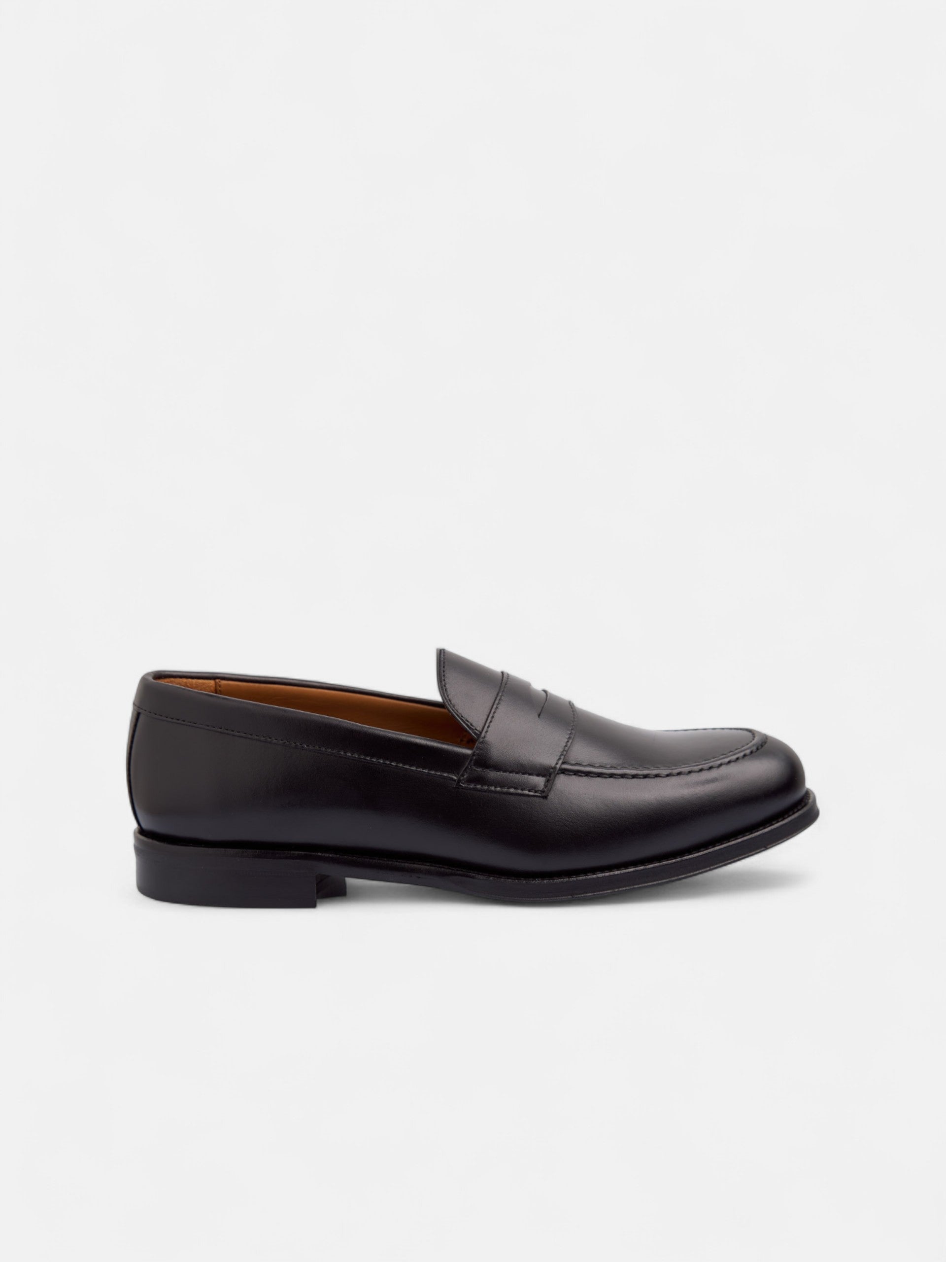 Chaussure penny en cuir noir