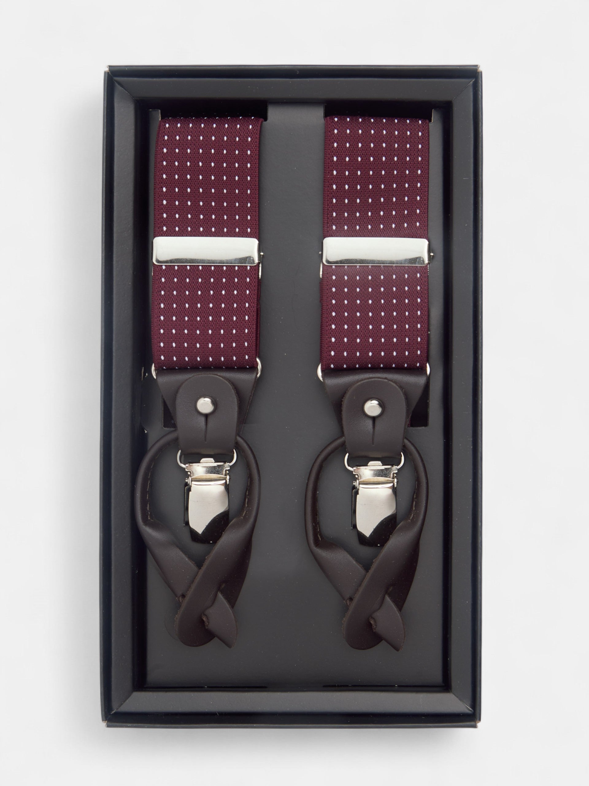 Bretelles Silbon micropoint bordeaux