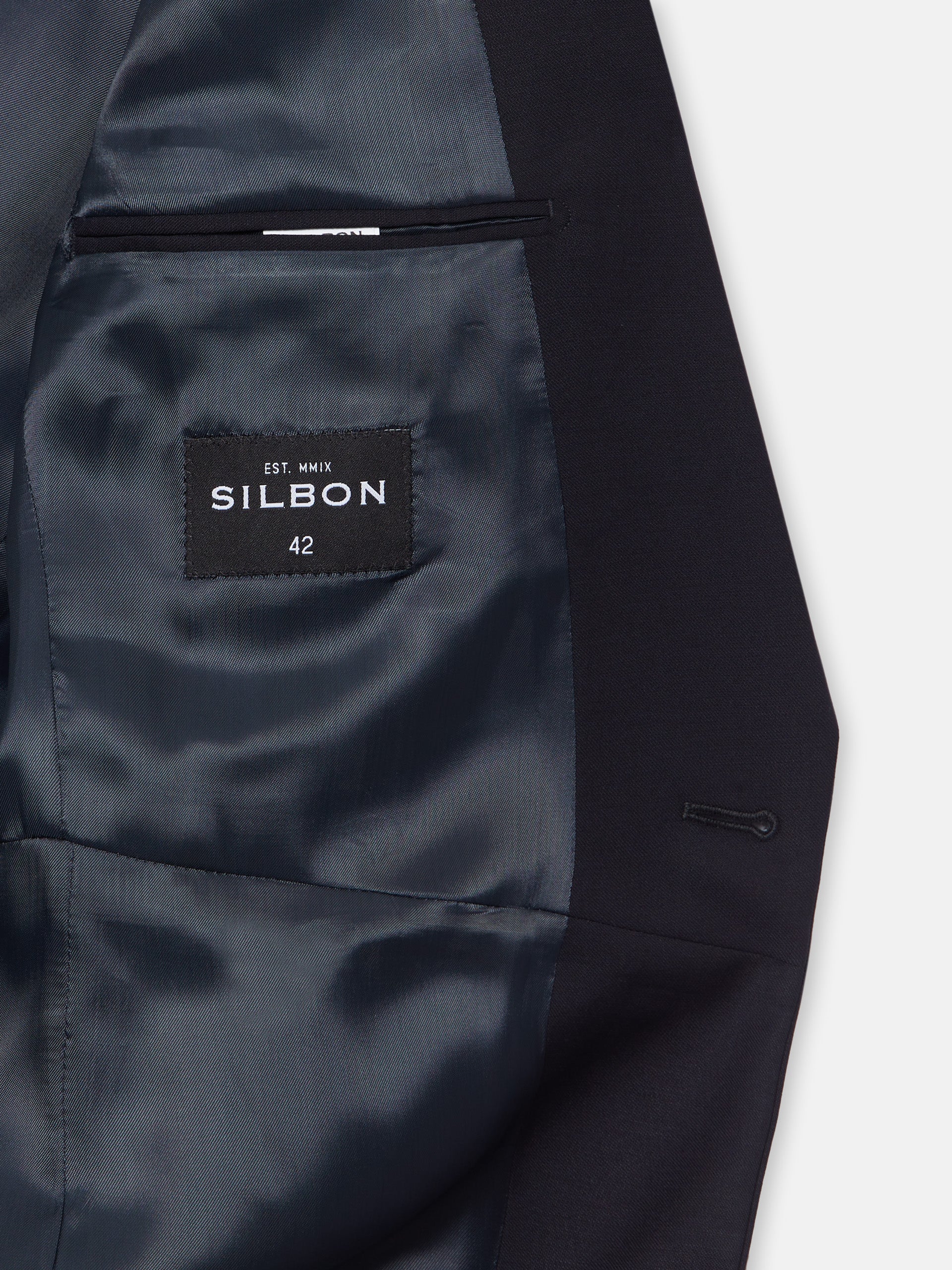 Redingote veste stretch bleu marine