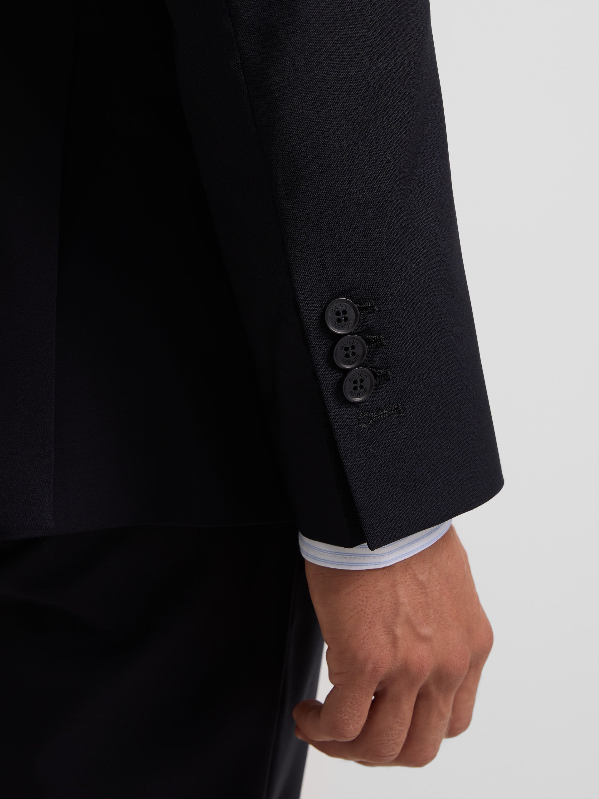 Americana traje cruzado stretch azul marino