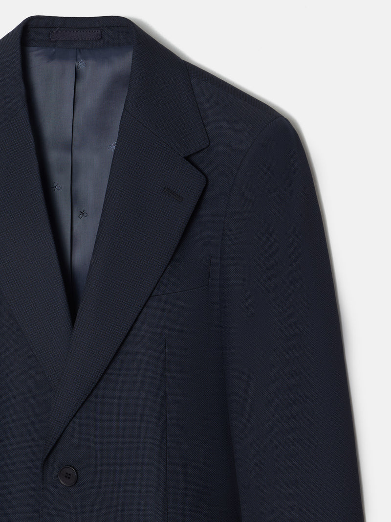 Veste de costume œil de perdrix bleu marine