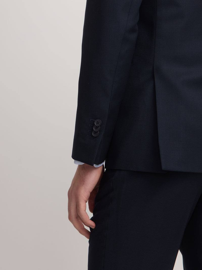 Veste de costume œil de perdrix bleu marine