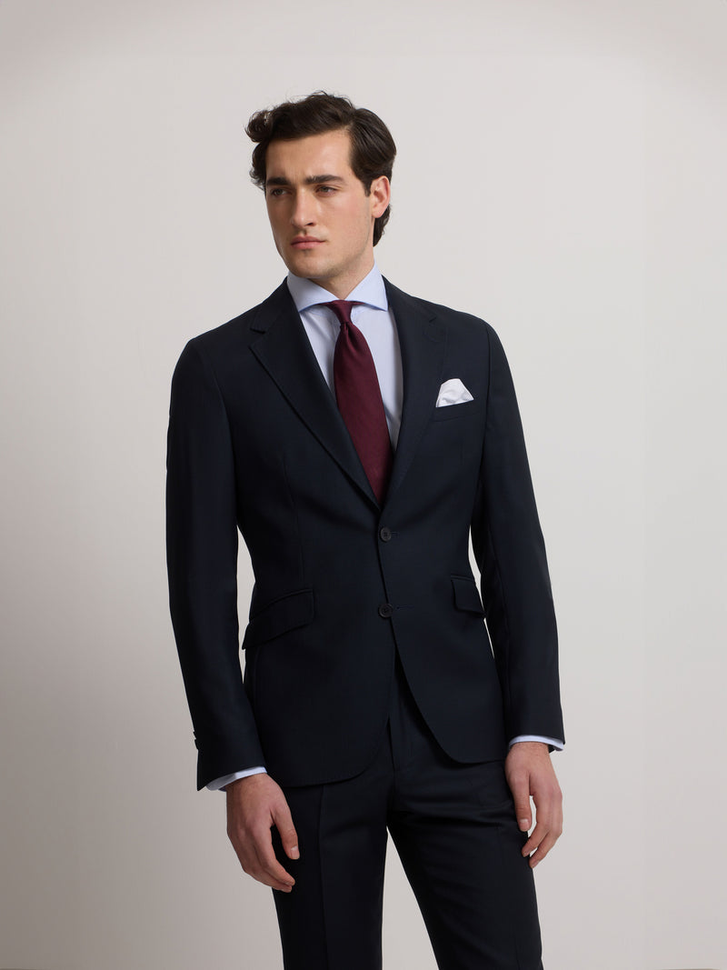 Veste de costume œil de perdrix bleu marine