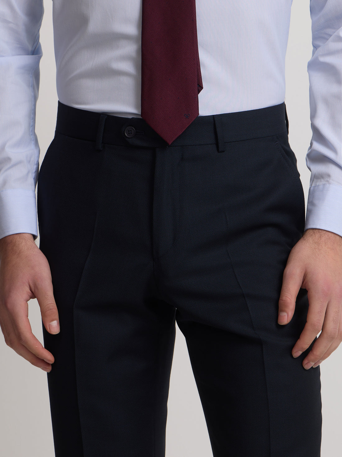 Pantalon costume œil de perdrix bleu marine