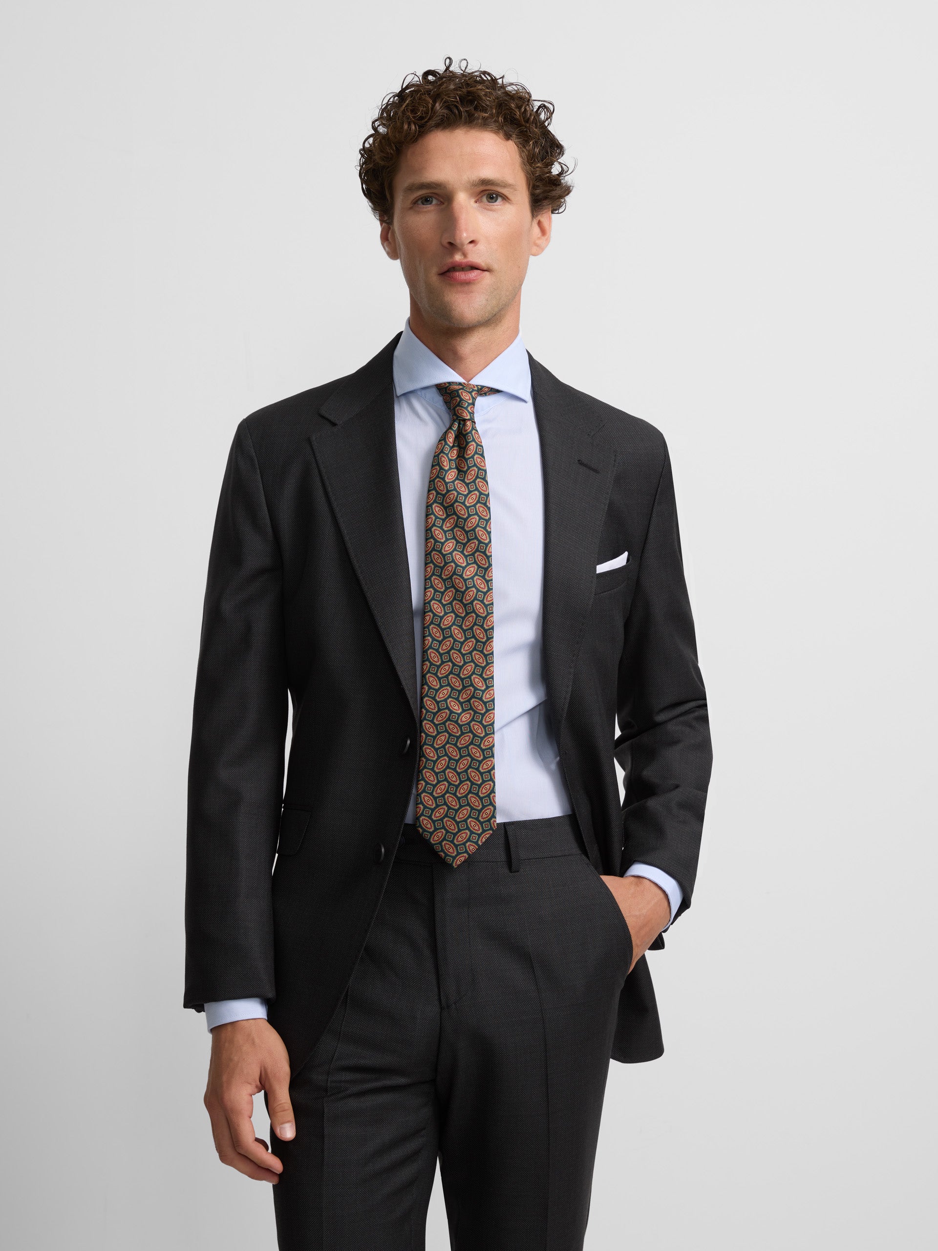 Americana suit ojo de perdiz gris