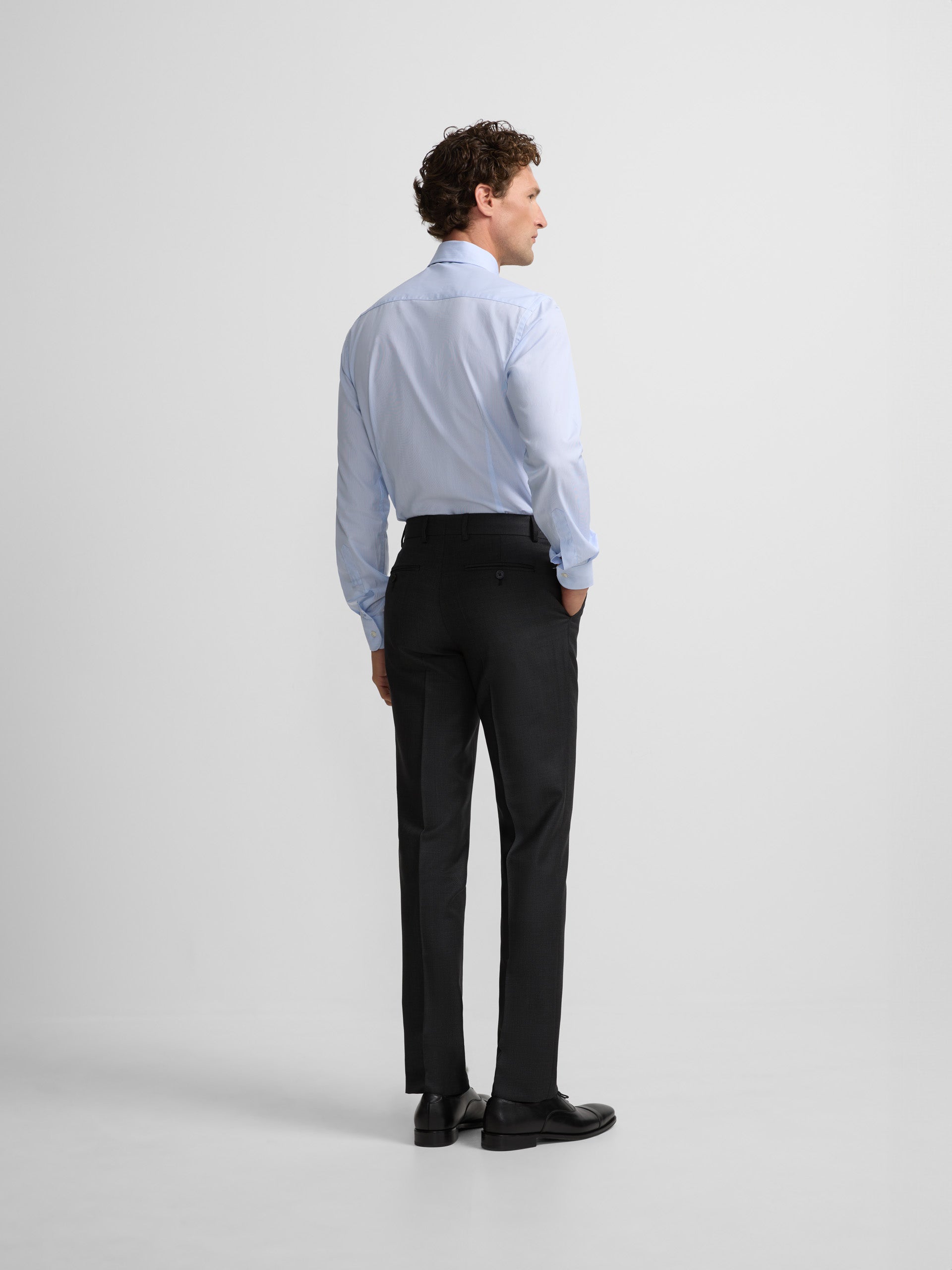 Gray bird's eye suit pants