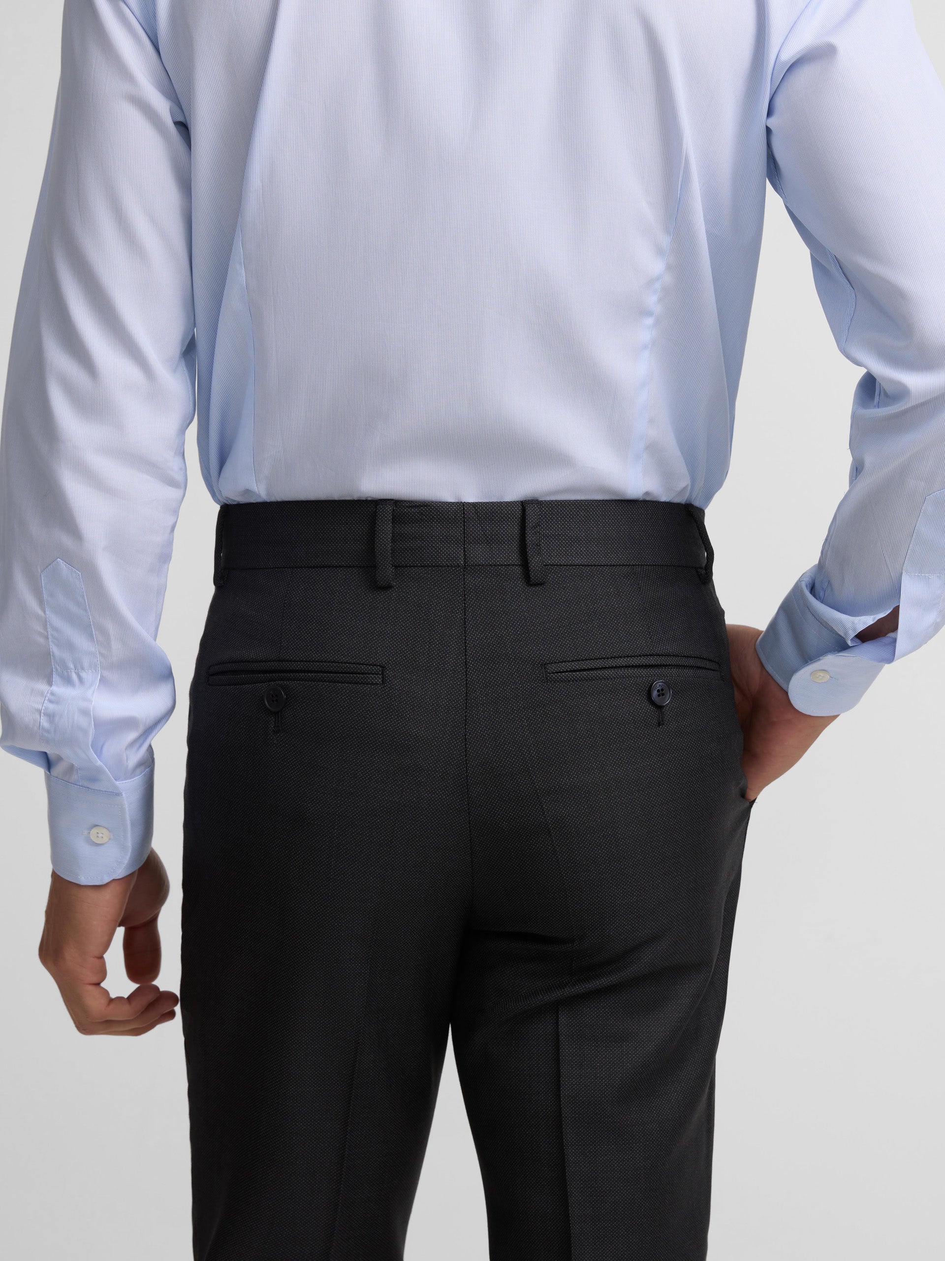 Gray bird's eye suit pants