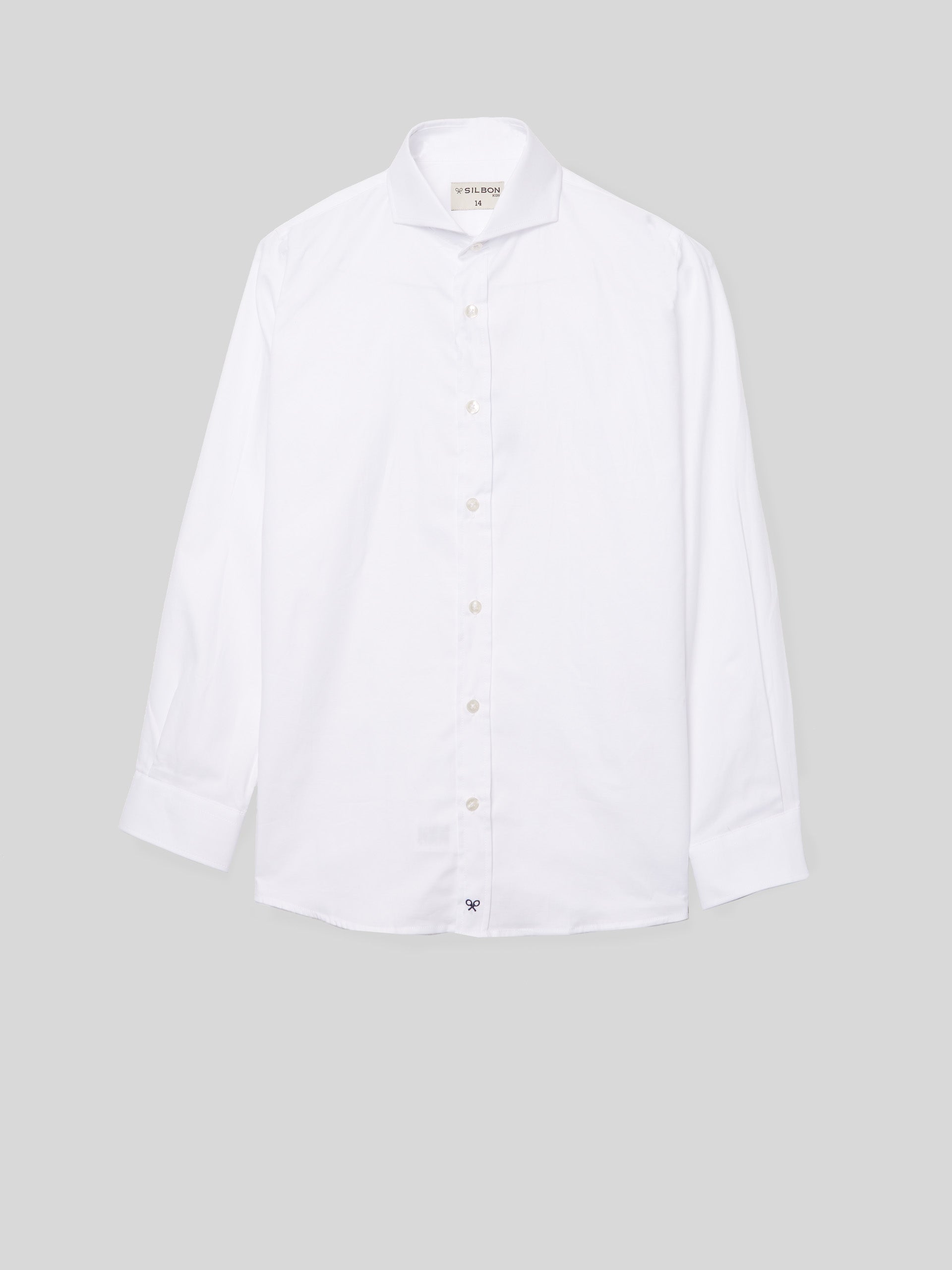 Camisa vestir kids puño simple blanca