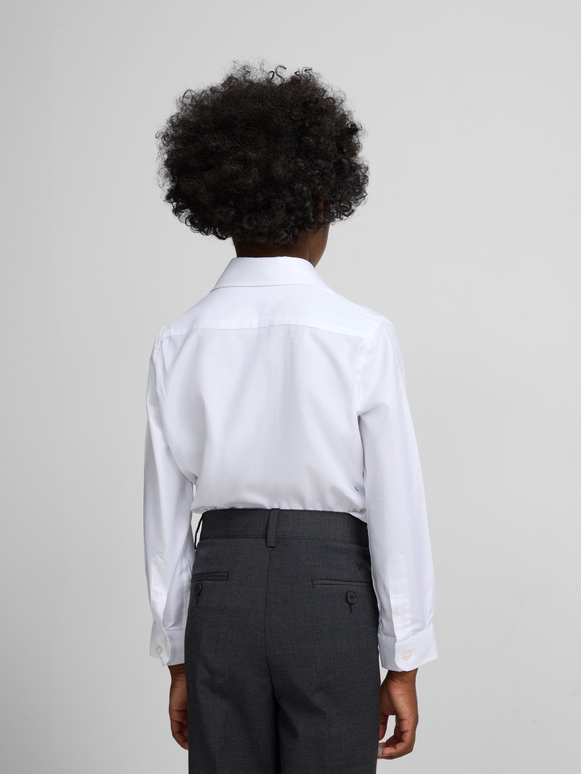 Chemise habillée blanche à simple manchette pour enfants