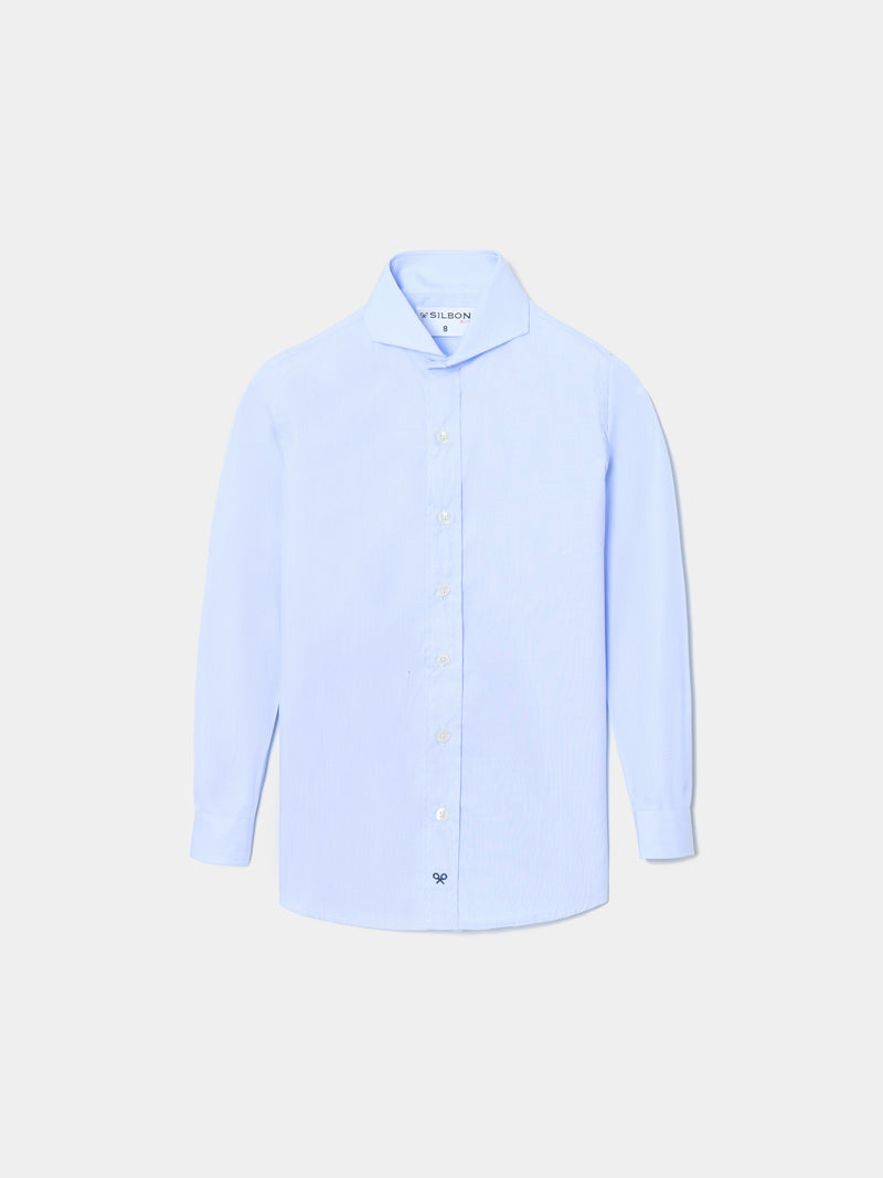Camisa vestir kids puño simple celeste