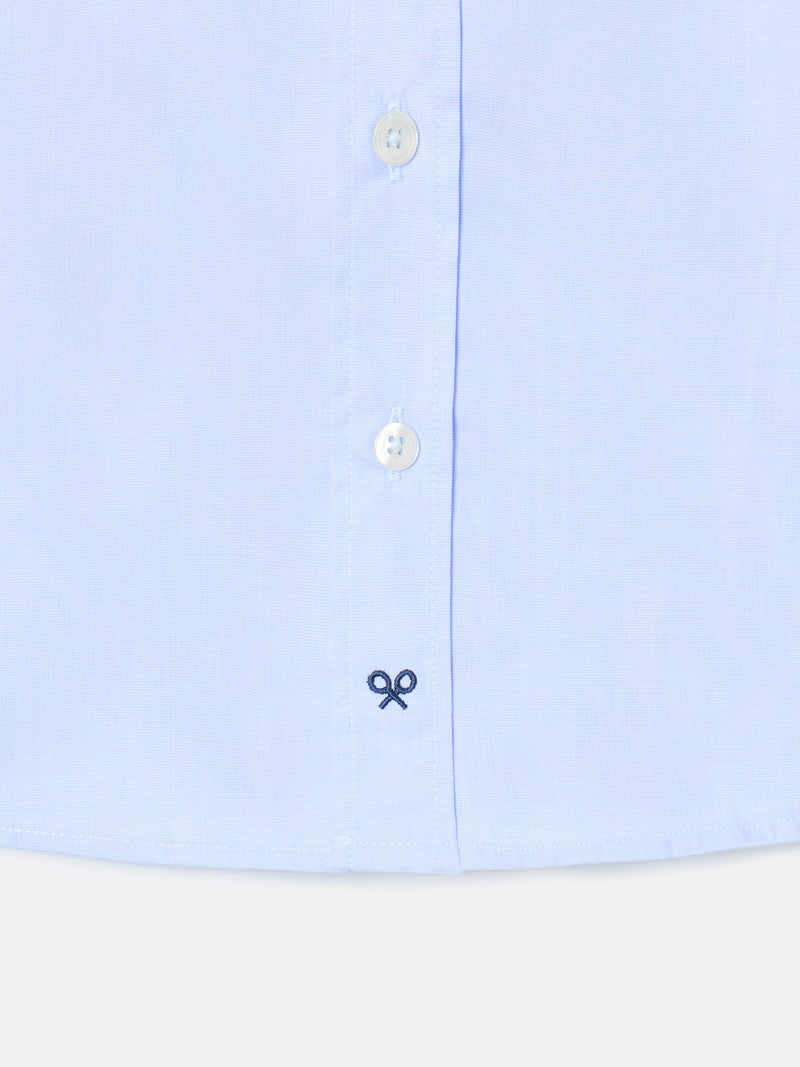 Camisa vestir kids puño simple celeste