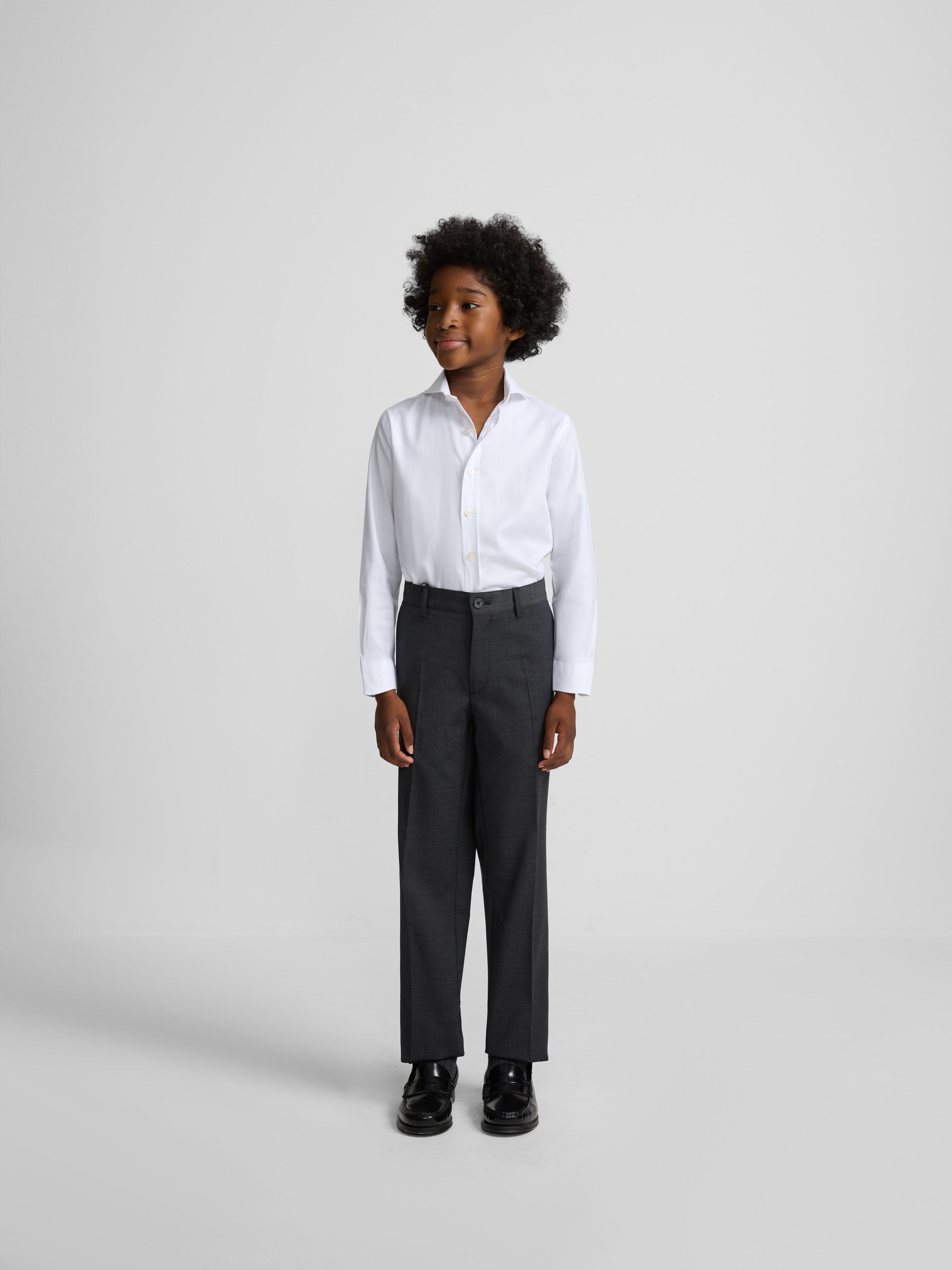 Calças clássicas de fato cinzentas para crianças