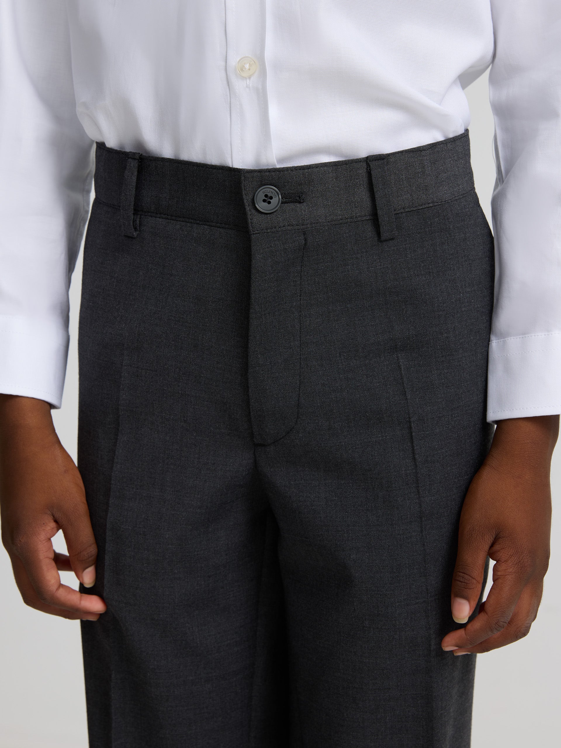 Calças clássicas de fato cinzentas para crianças