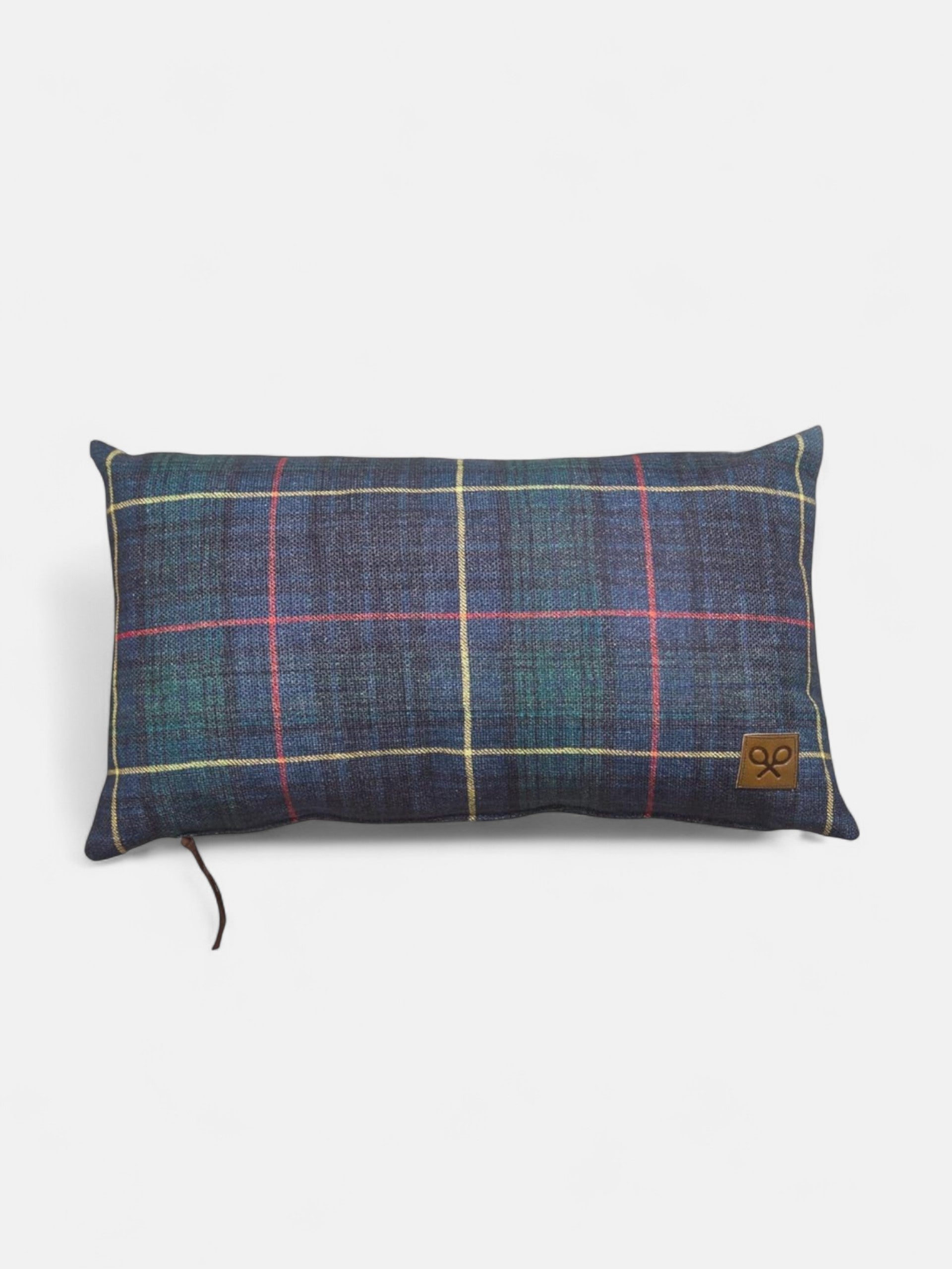 Rectangular green tartan square cushion