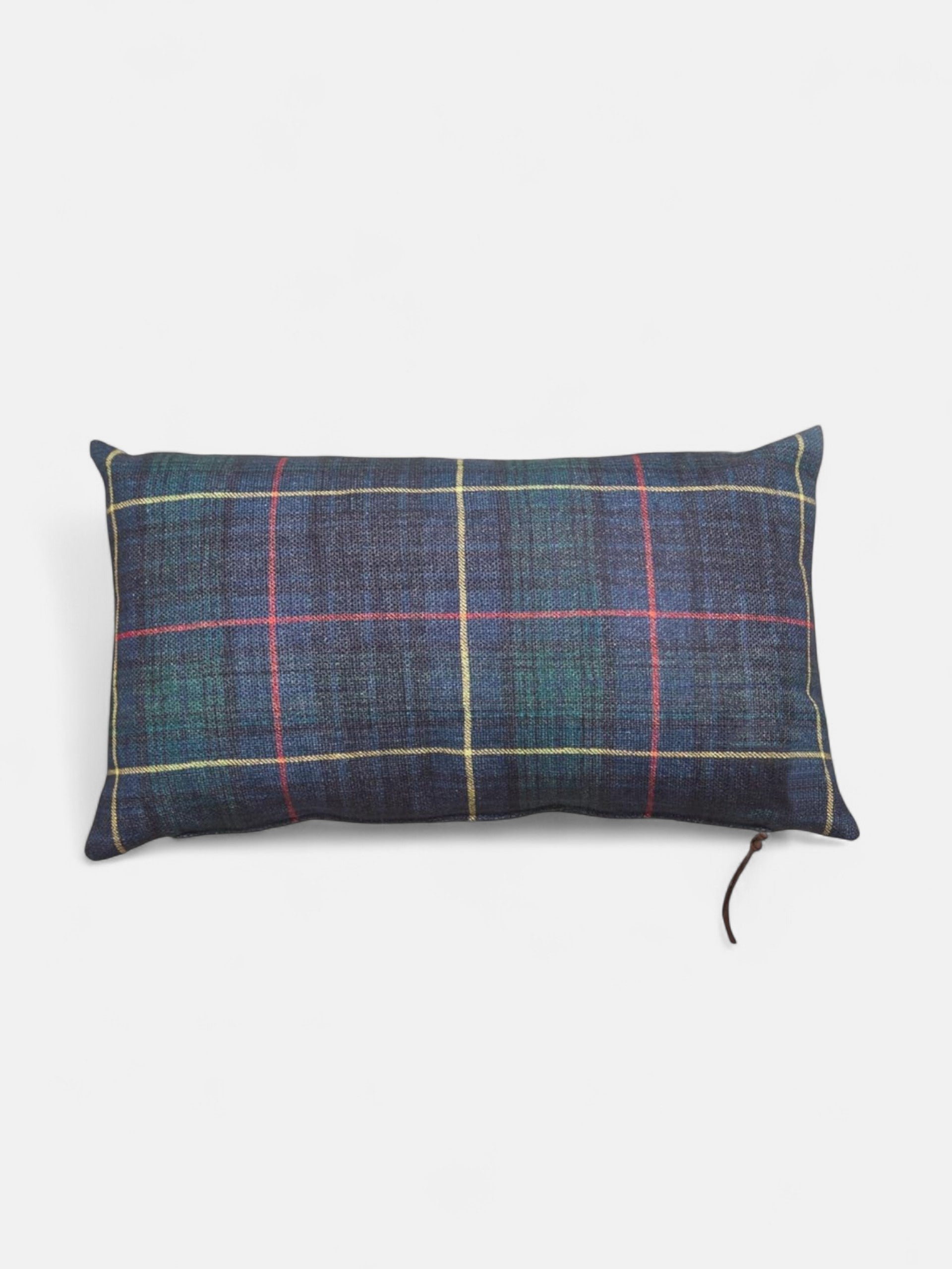 Rectangular green tartan square cushion