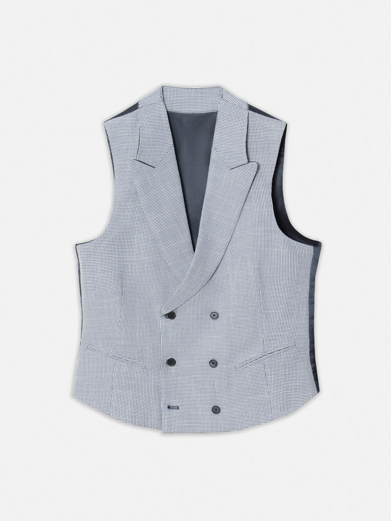Chaleco chaque clasico pata de gallo azul