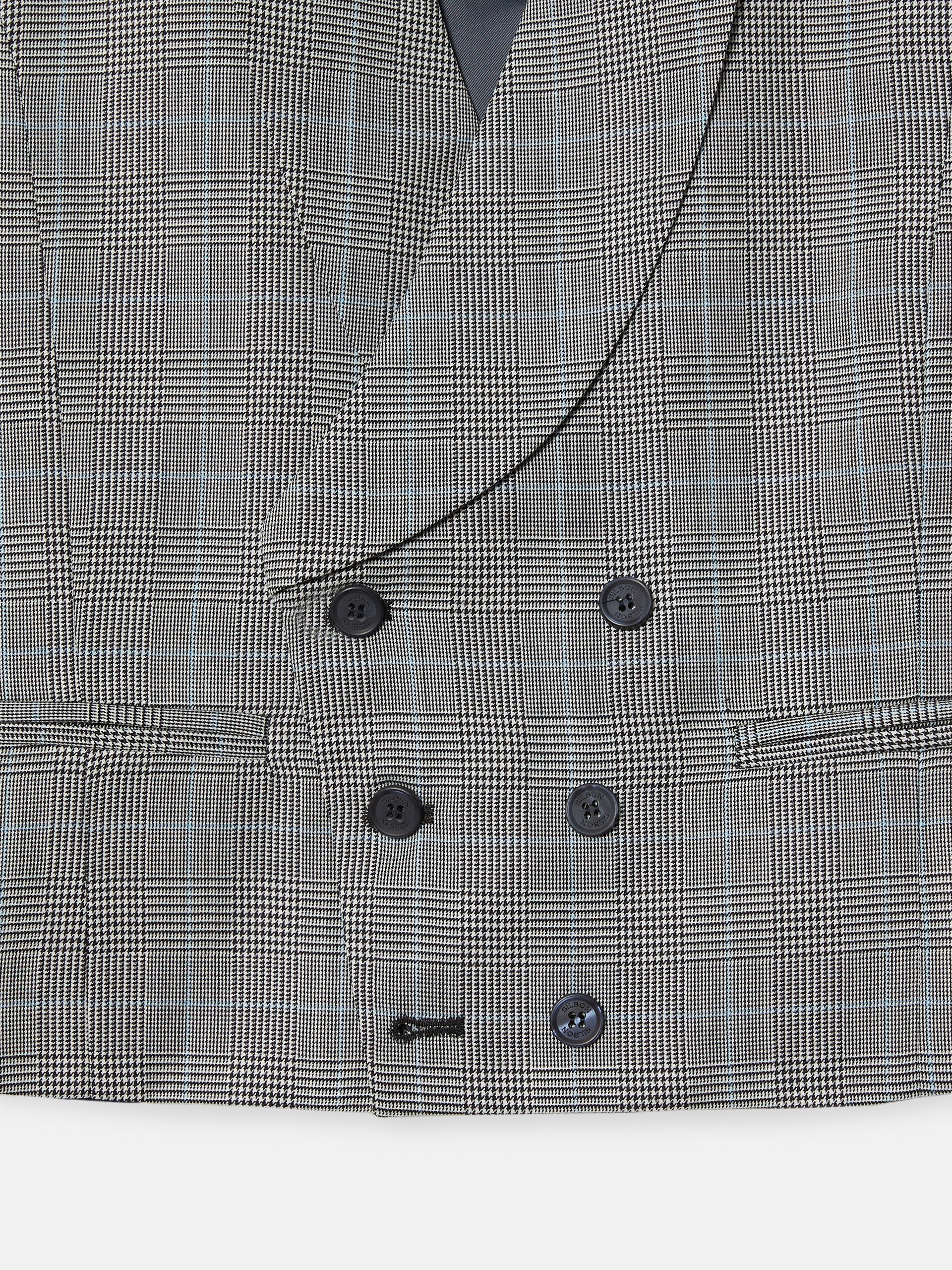 Colete chaque Silbon príncipe de Gales cinzento