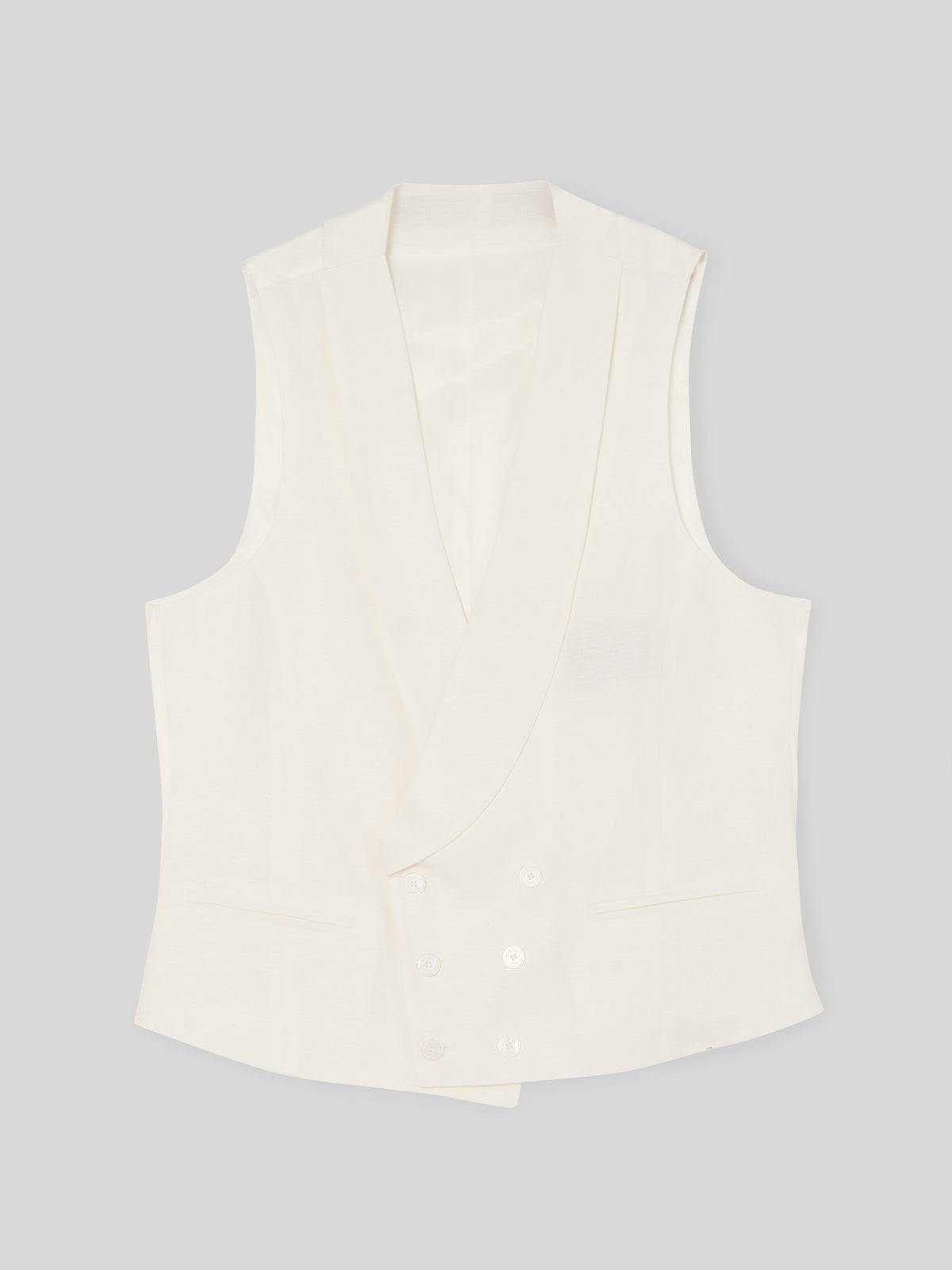 Chaleco chaque cuello redondo blanco roto
