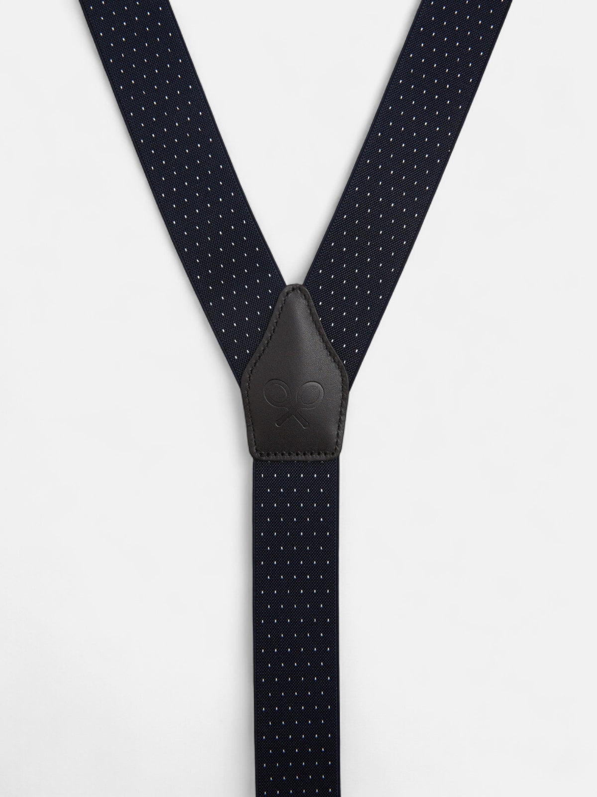 Bretelles Silbon à pois bleu marine