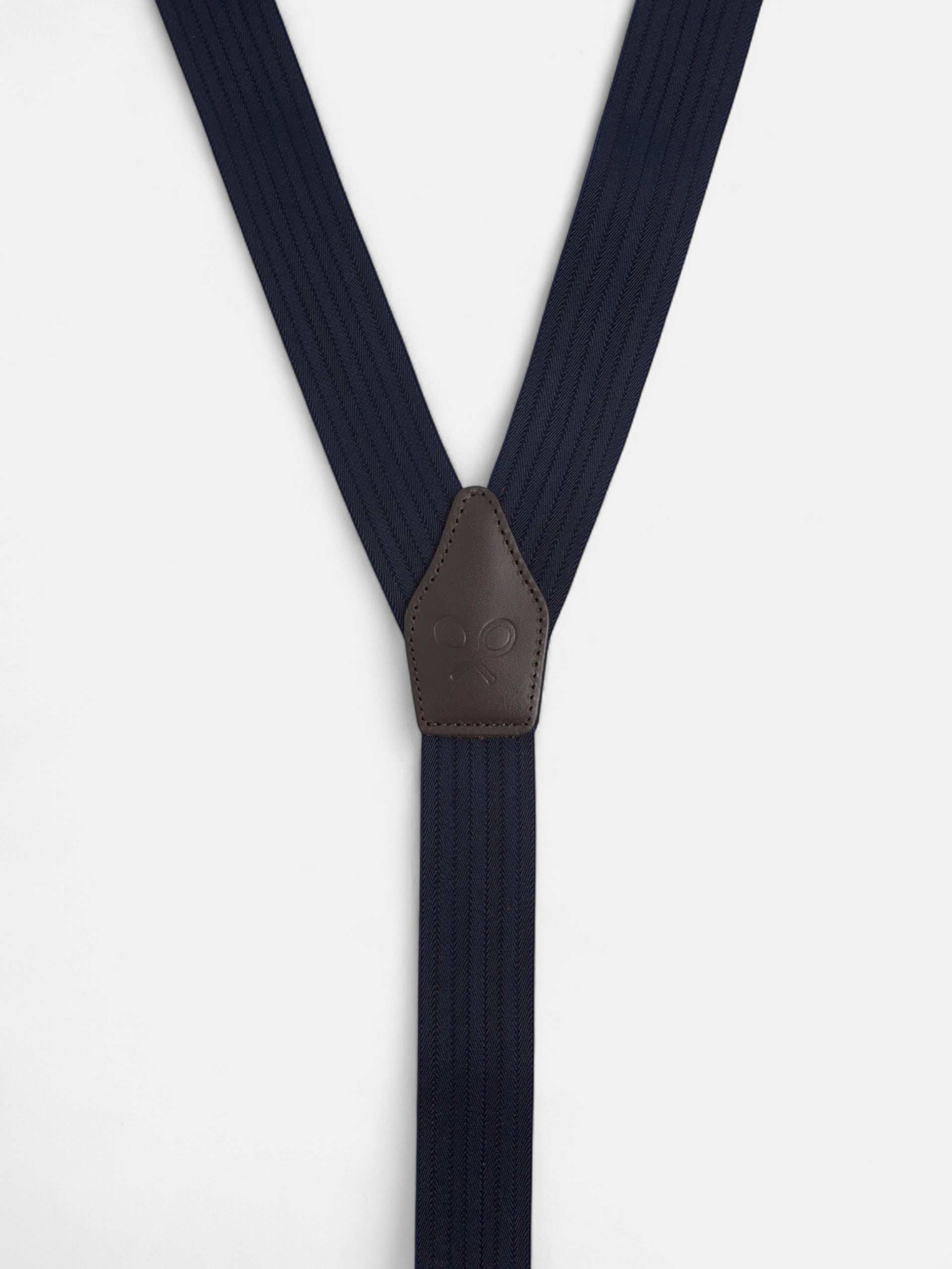 Bretelles Silbon bleu marine à chevrons