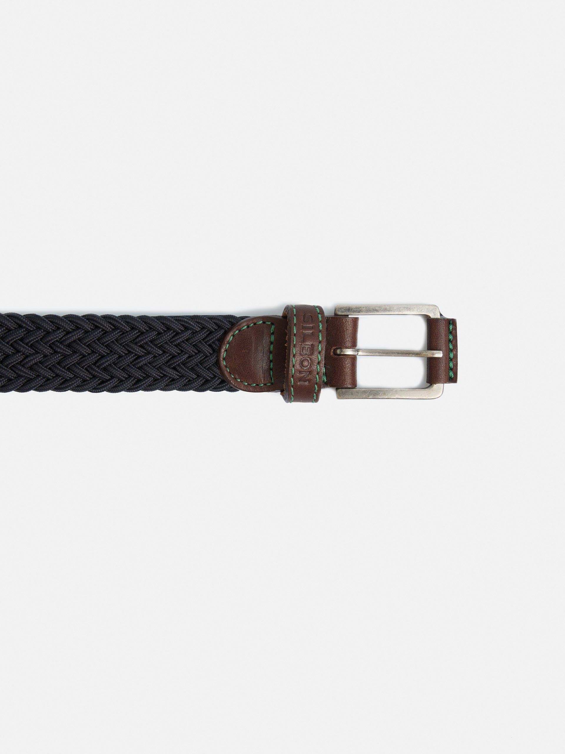Navy elastic leather kids belt