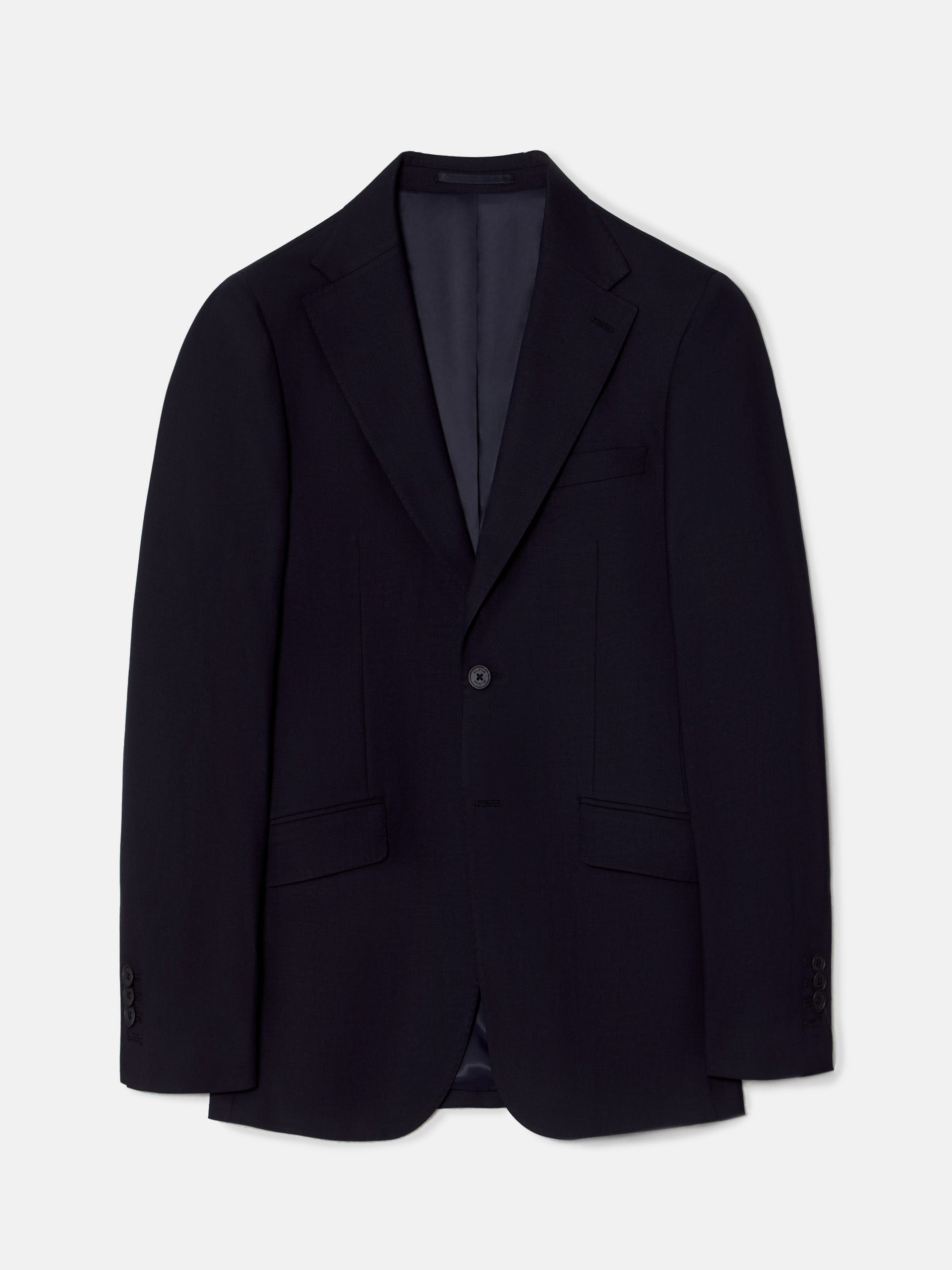 Blazer fato natural stretch azul-marinho escuro