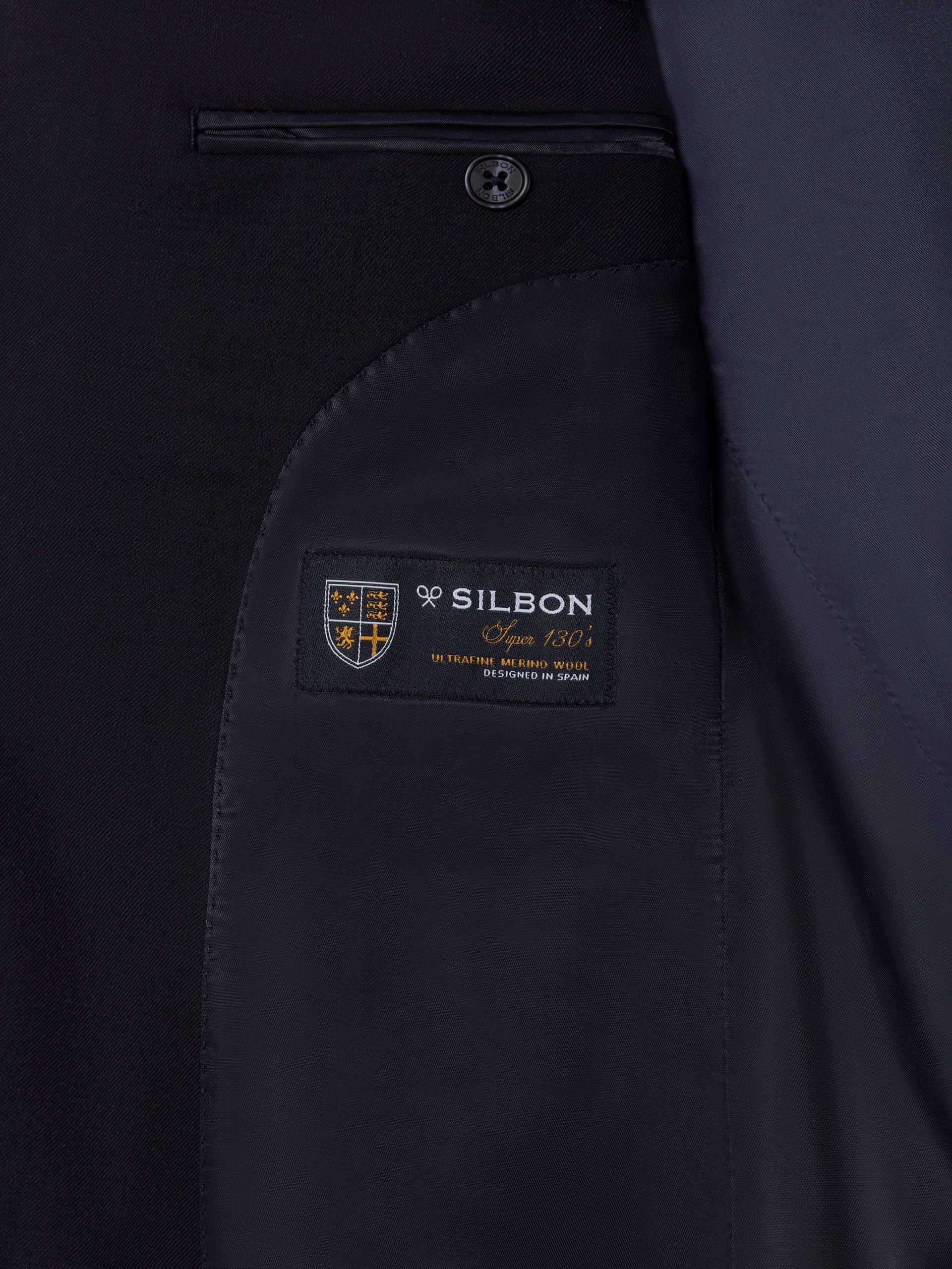 Blazer fato natural stretch azul-marinho escuro