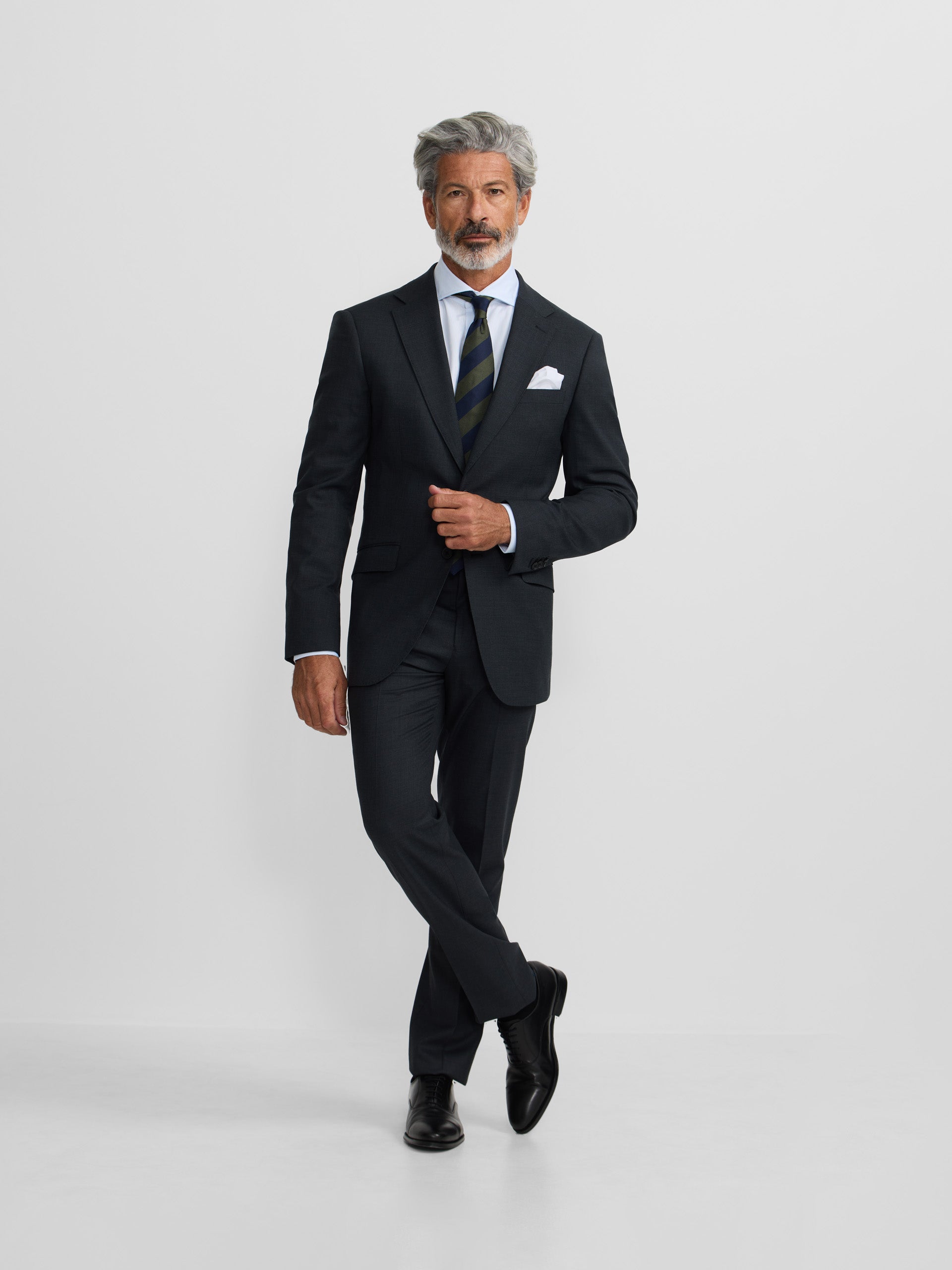 Gray natural stretch suit jacket