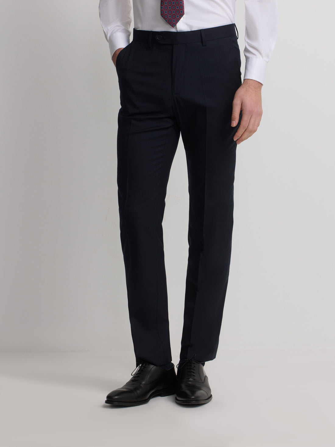 Pantalon de costume stretch naturel bleu marine foncé