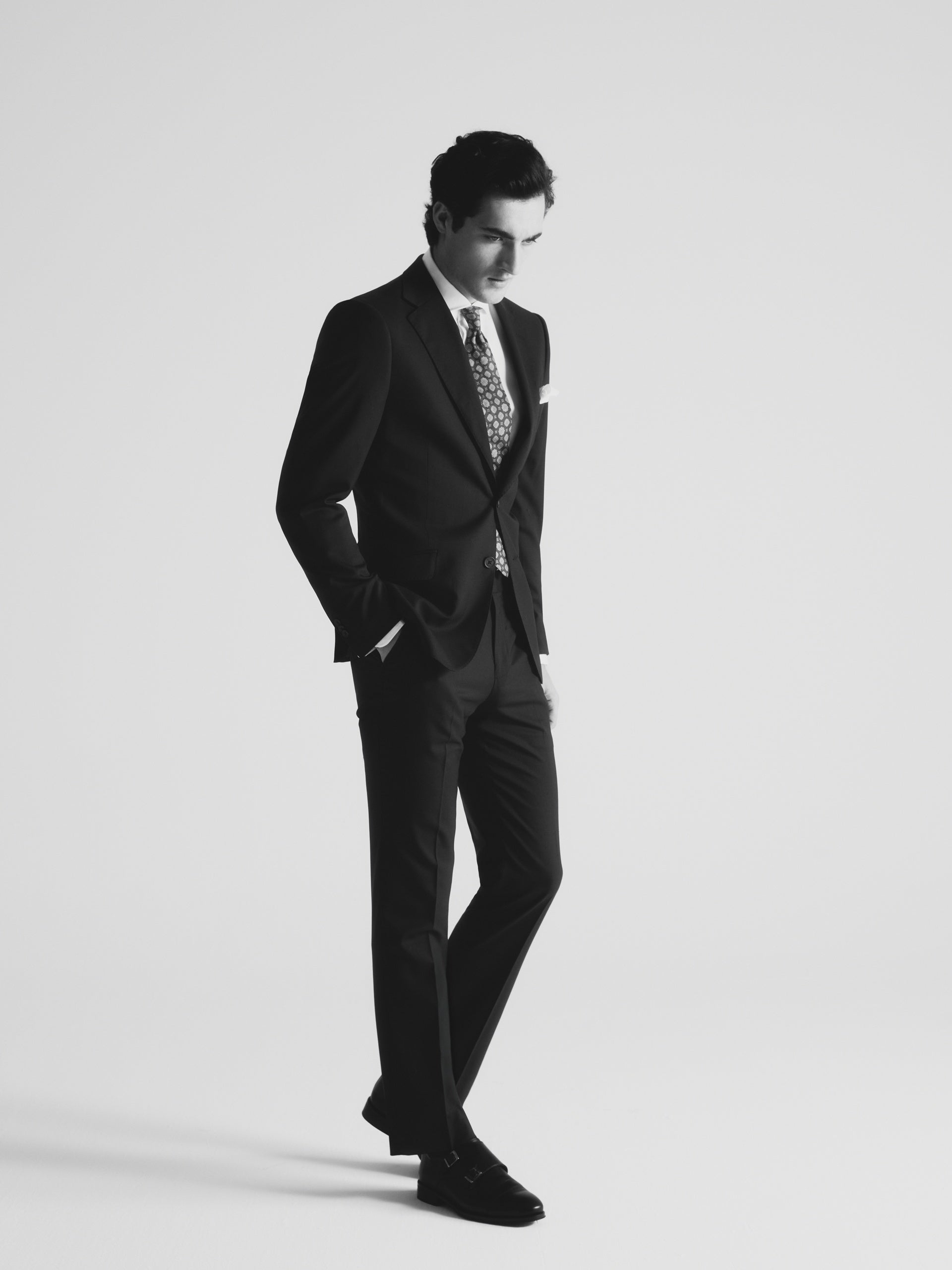 Pantalon traje natural stretch dark navy