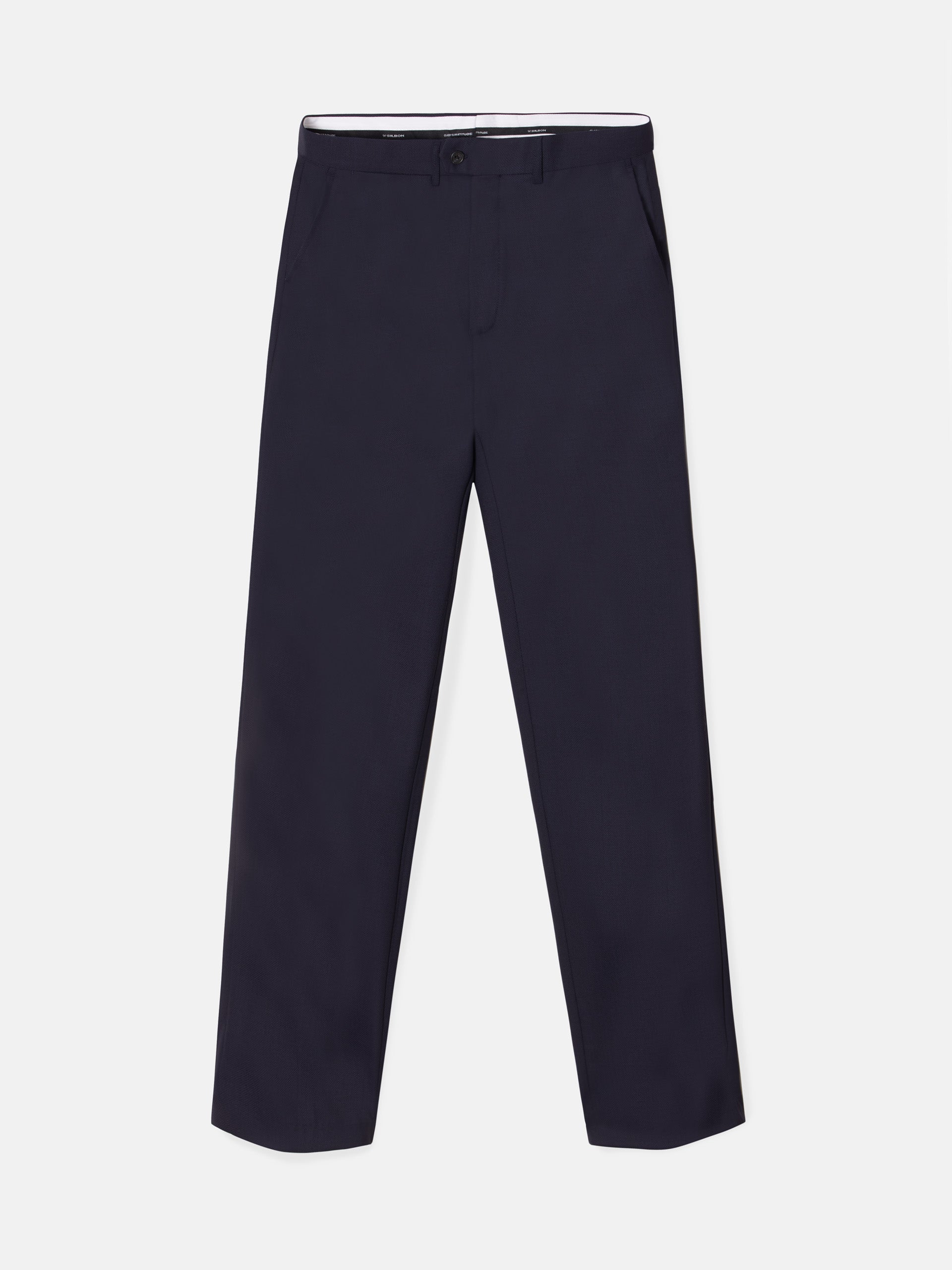 Navy blue structured suit pants