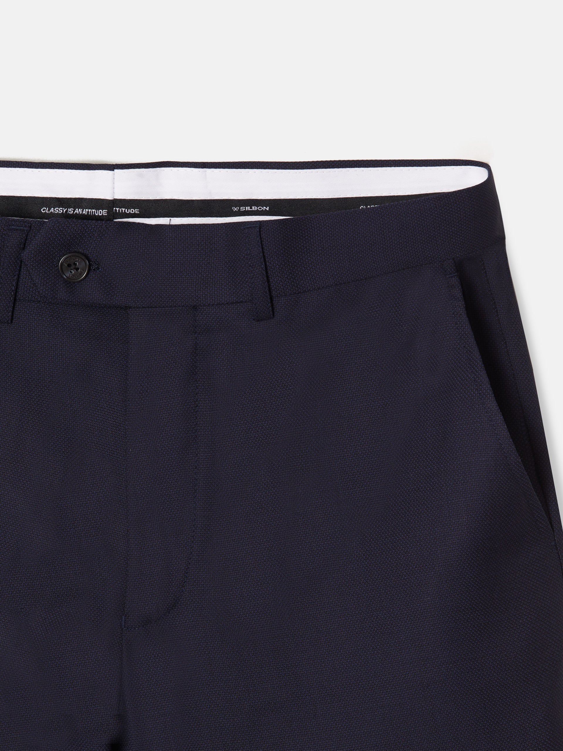 Navy blue structured suit pants