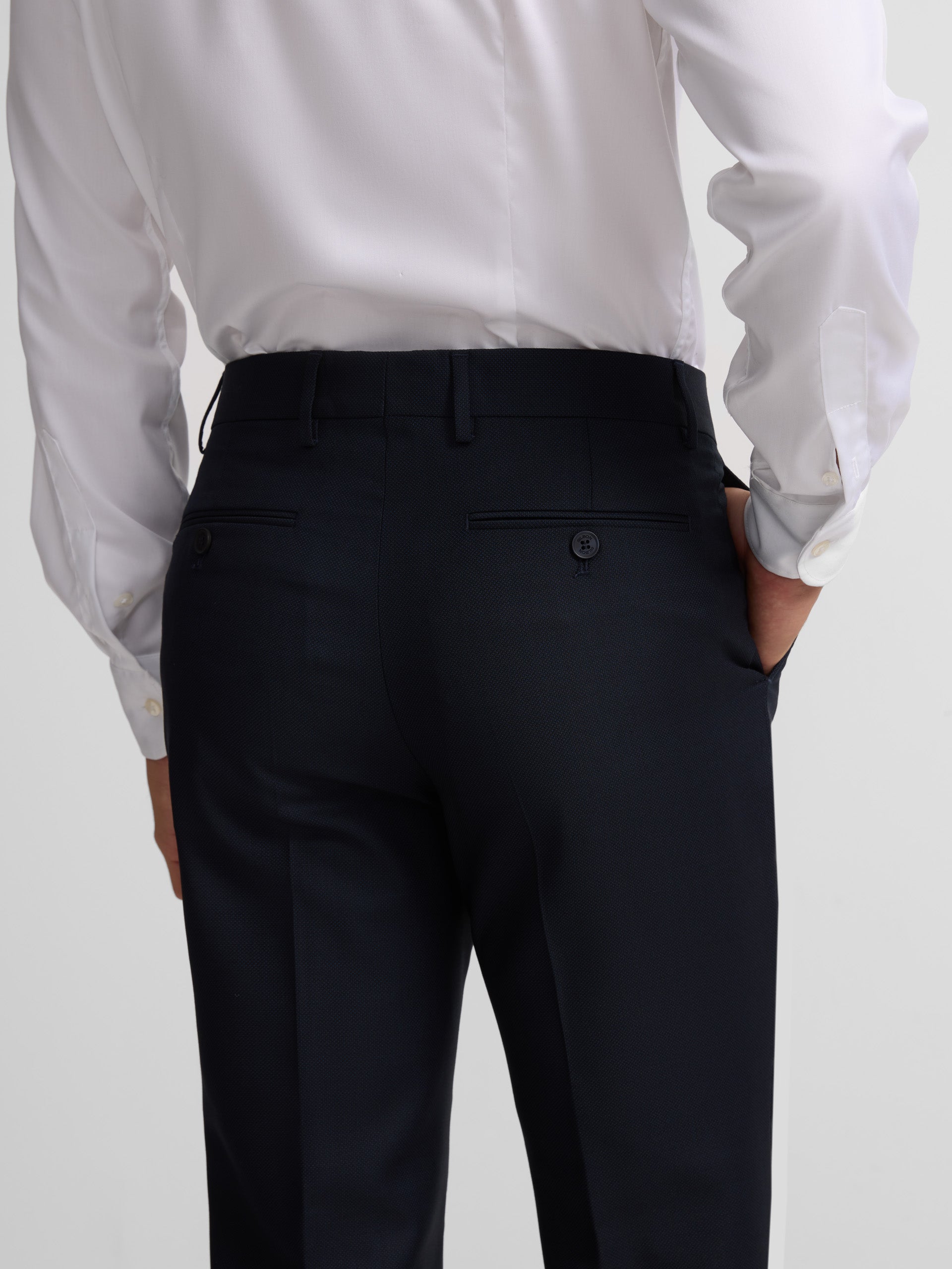 Navy blue structured suit pants