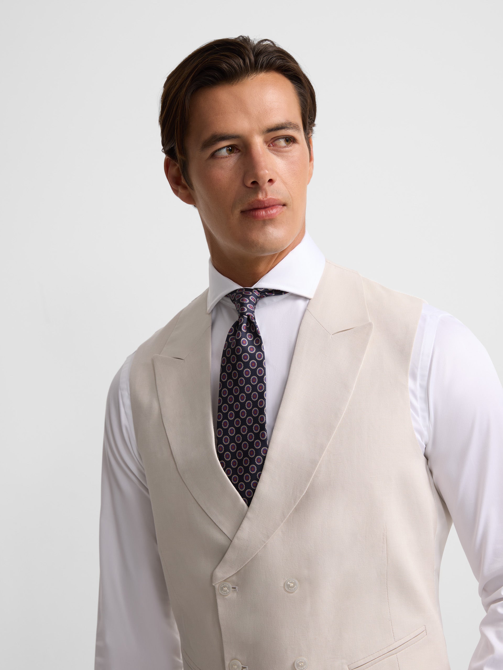 Colete chaque clássico cinzento pérola