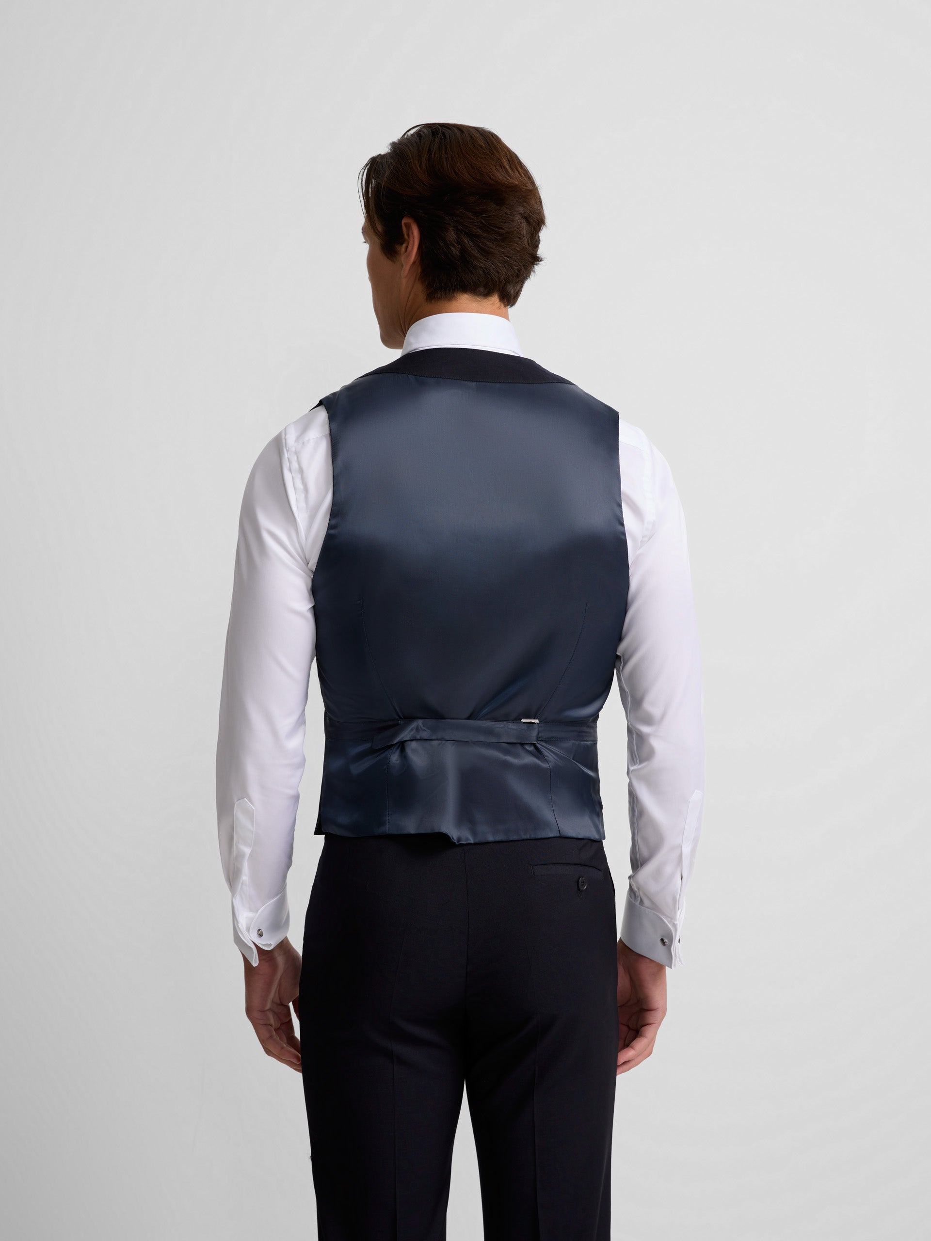 Colete de vestir elástico com gola redonda azul-marinho