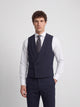 Gilet habillé stretch col rond bleu clair