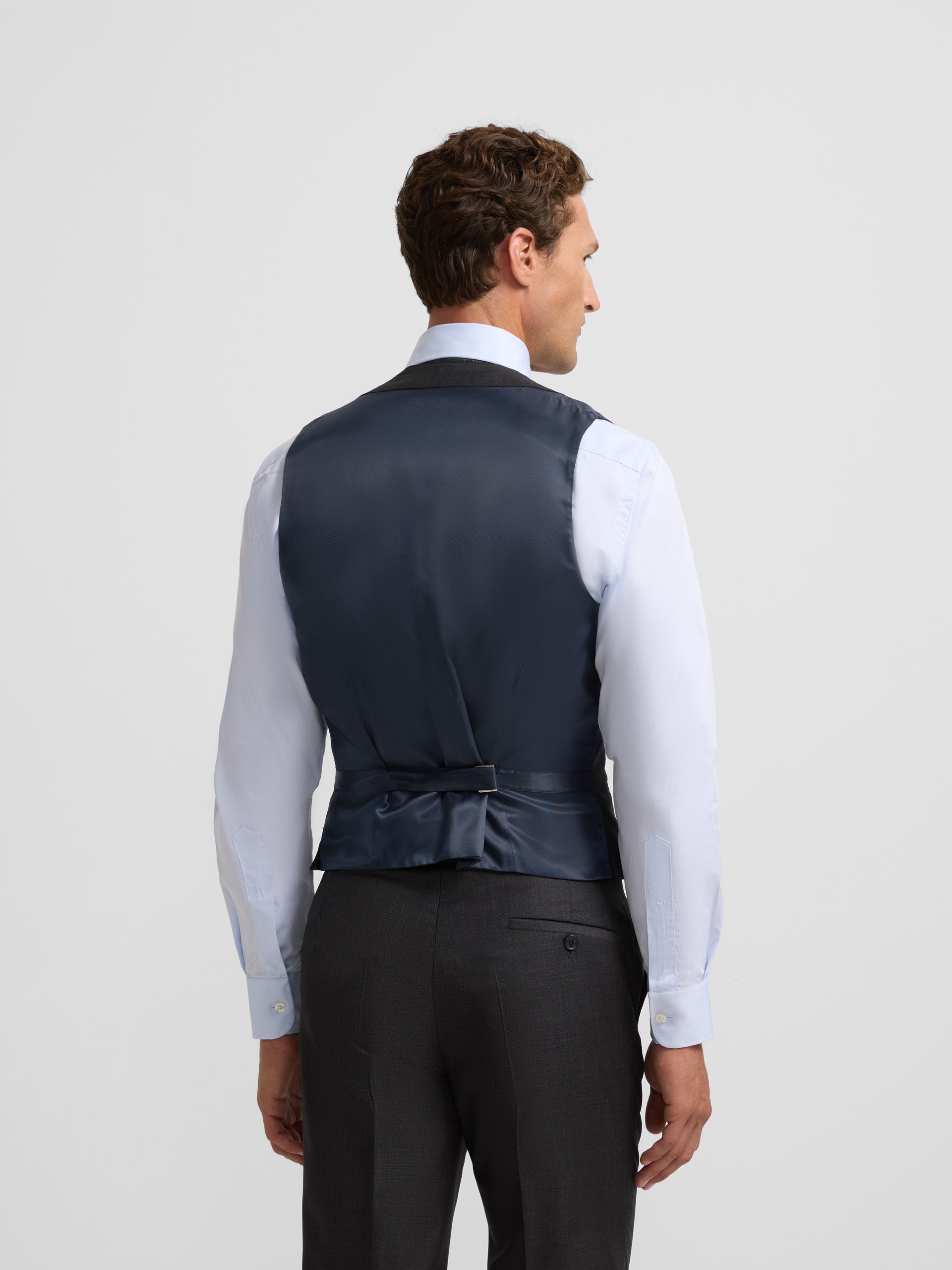 Colete de vestir elástico com gola redonda cinzento