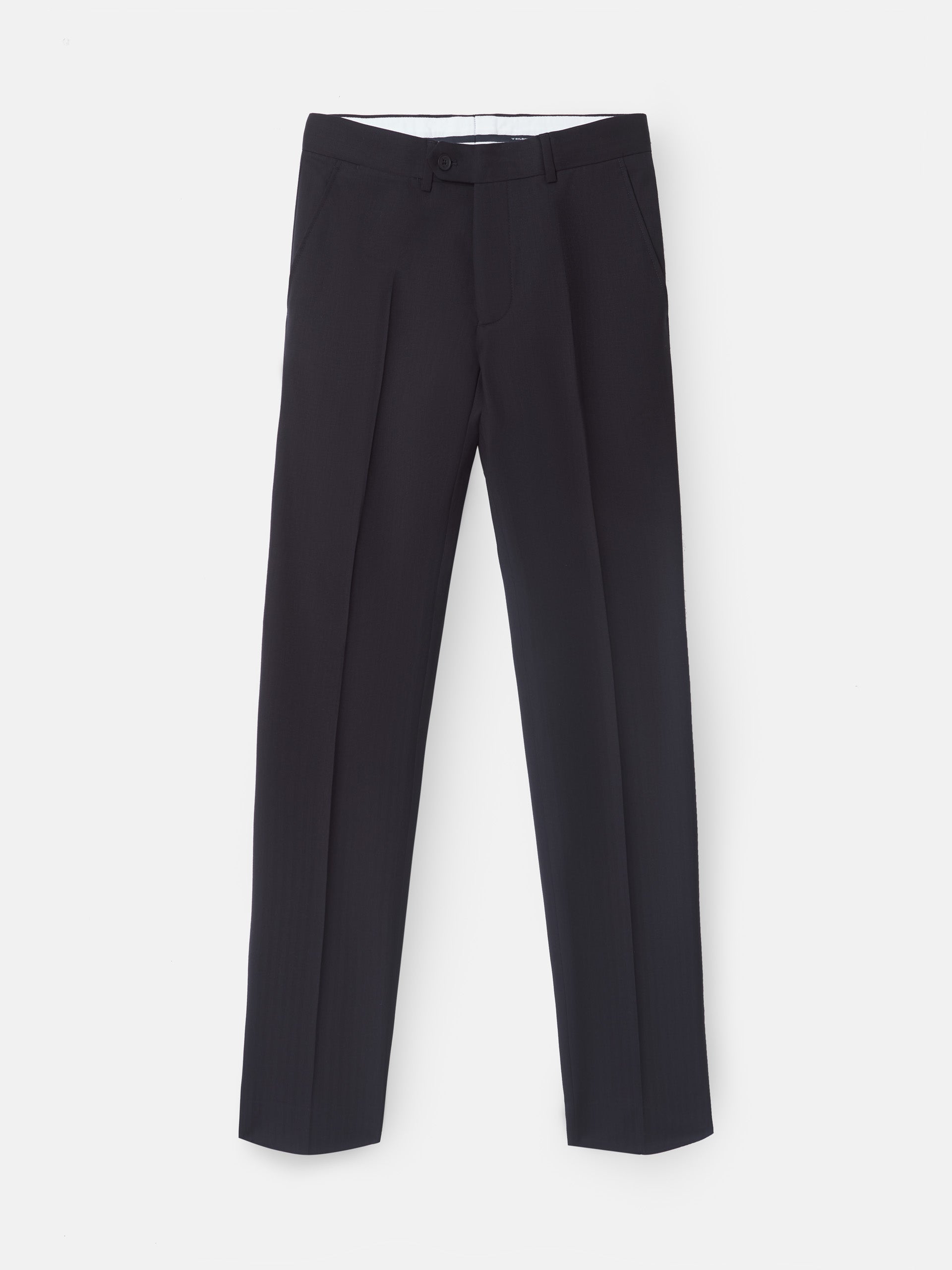 Pantalon de costume classique à chevrons bleu marine