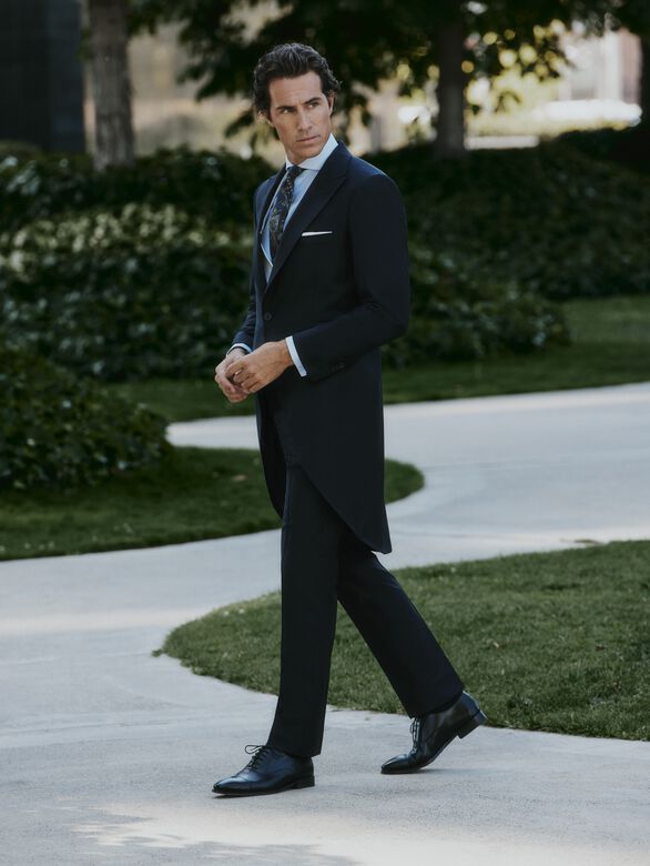 Natural stretch navy blue jacket pants