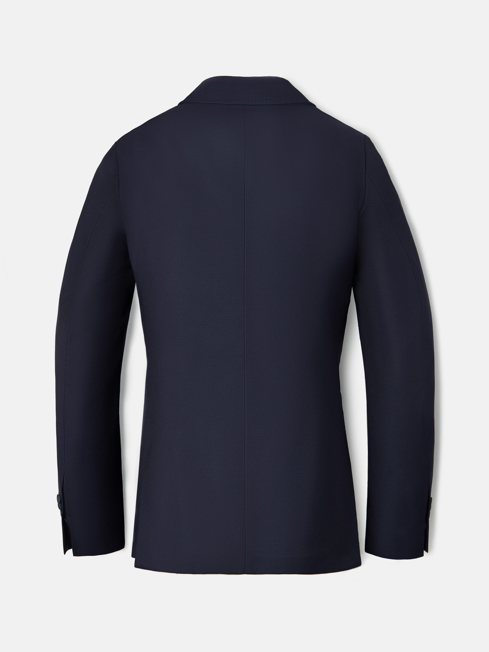 Navy blue double-breasted stretch jacket