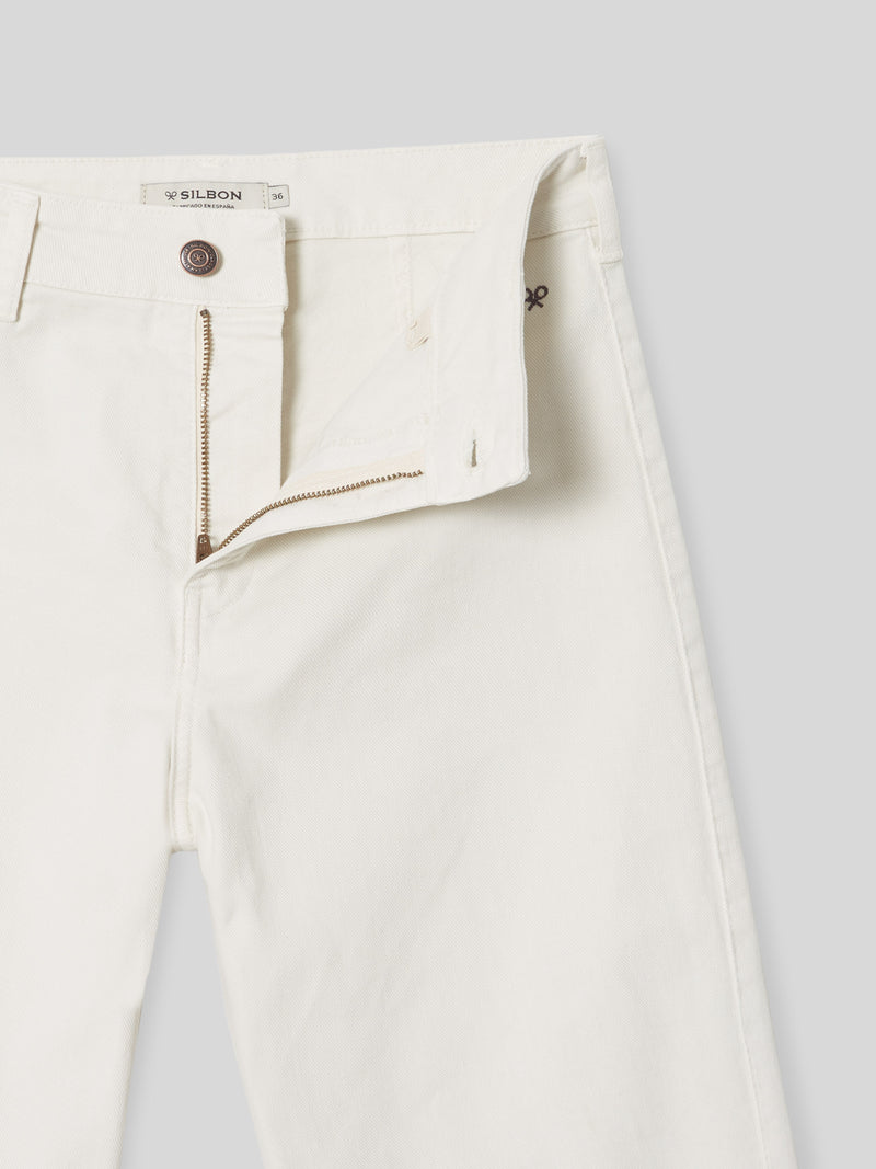Pantalon woman culotte bolsillos crudo