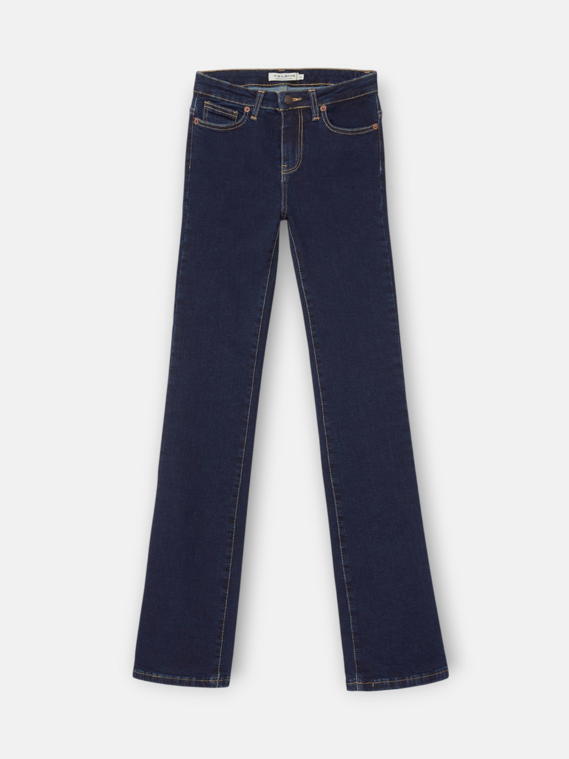 Calças de mulher boot cut azul-marinho