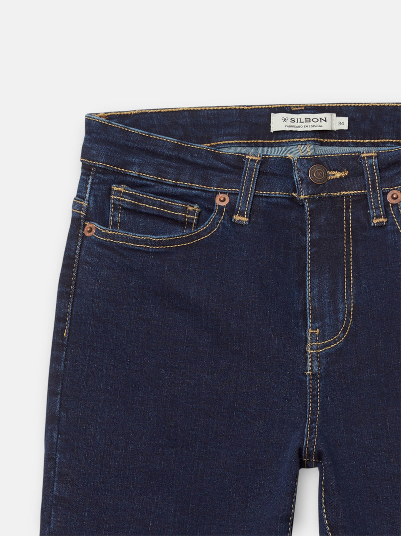 Calças de mulher boot cut azul-marinho