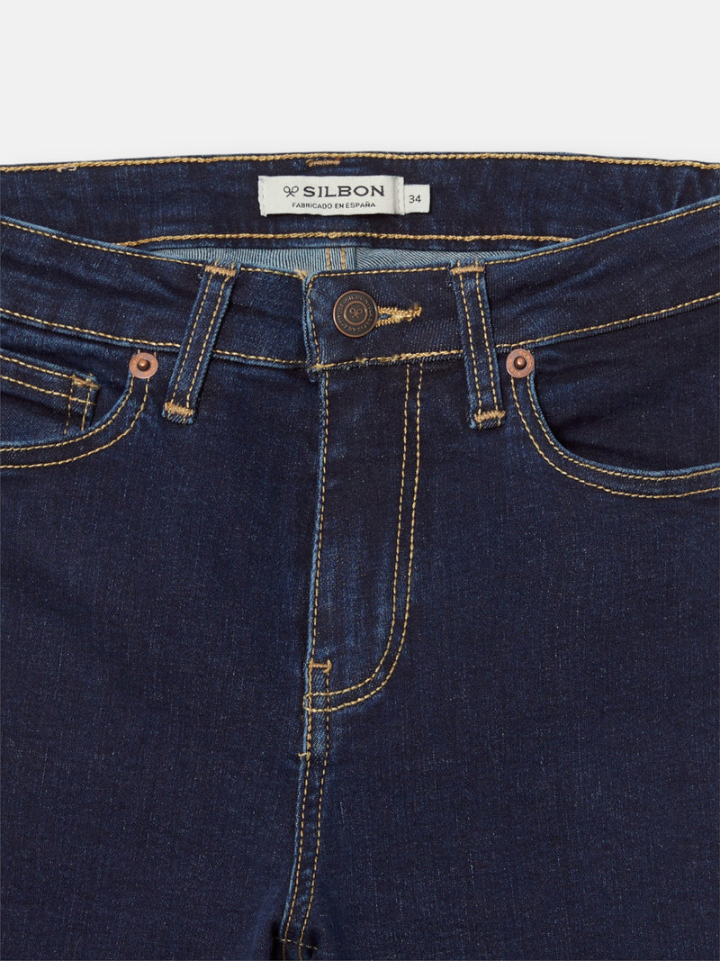 Calças de mulher boot cut azul-marinho