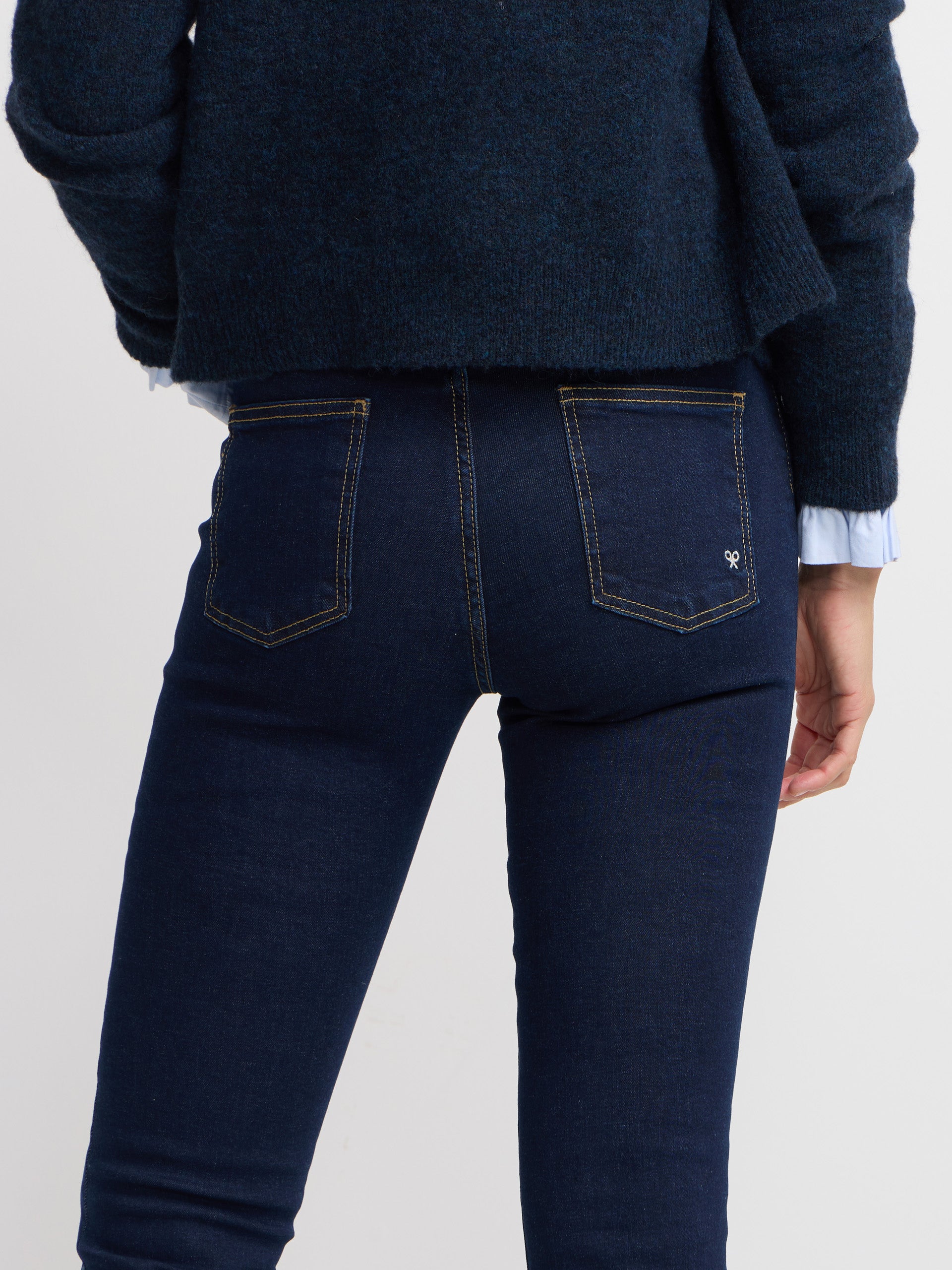 Pantalon femme boot cut bleu marine