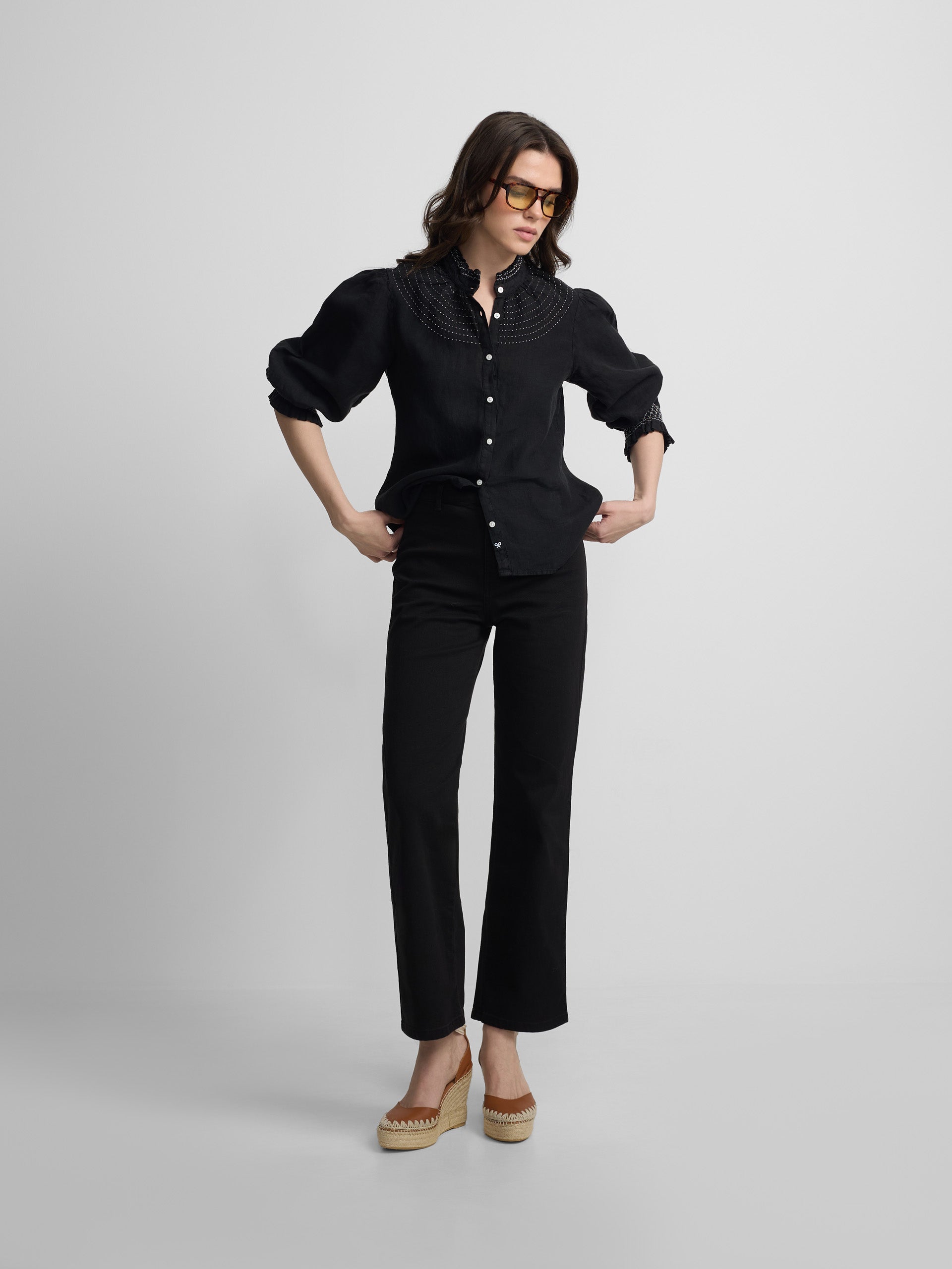 Pantalon culotte negro