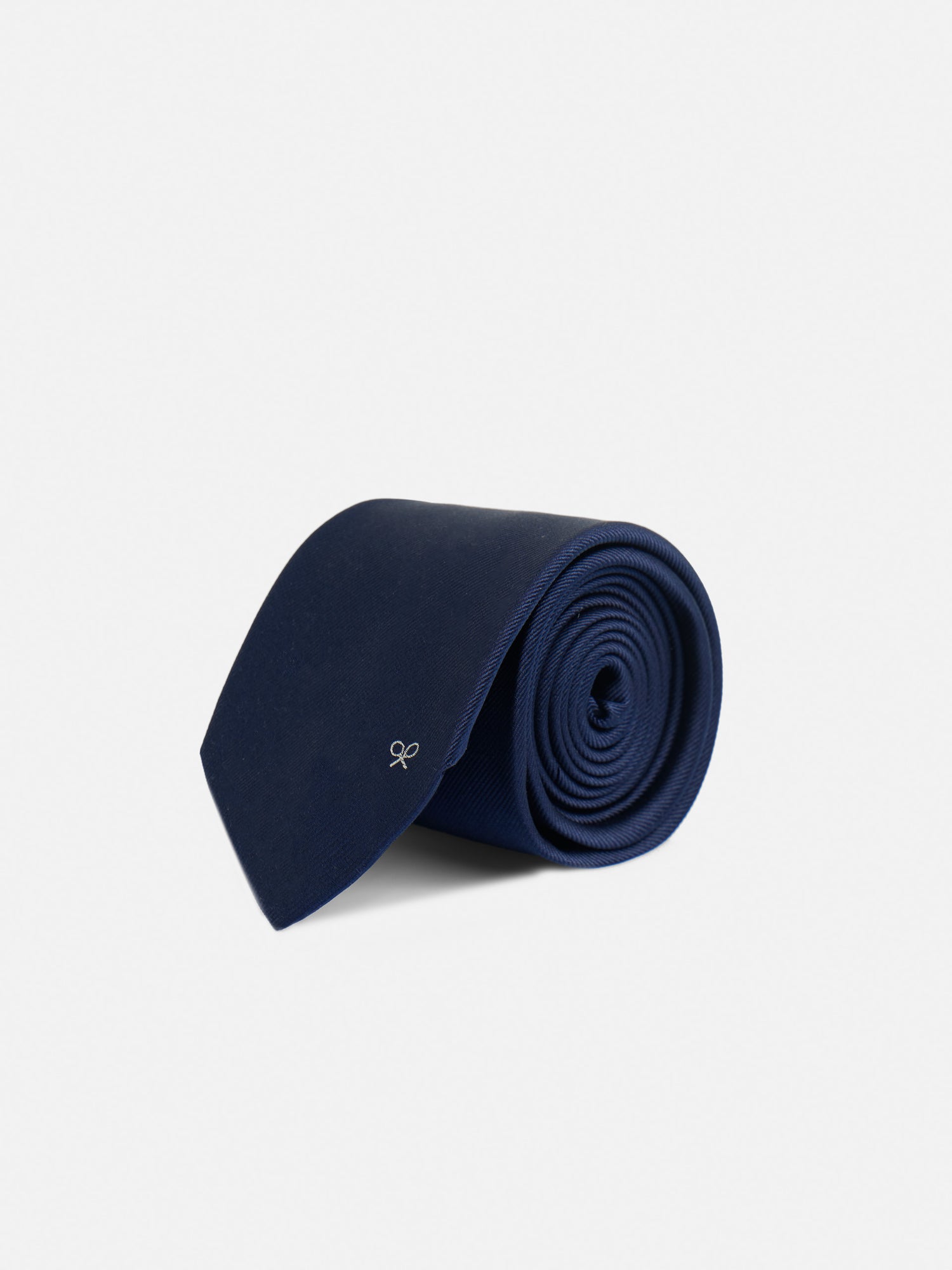 Plain navy blue silbon tie