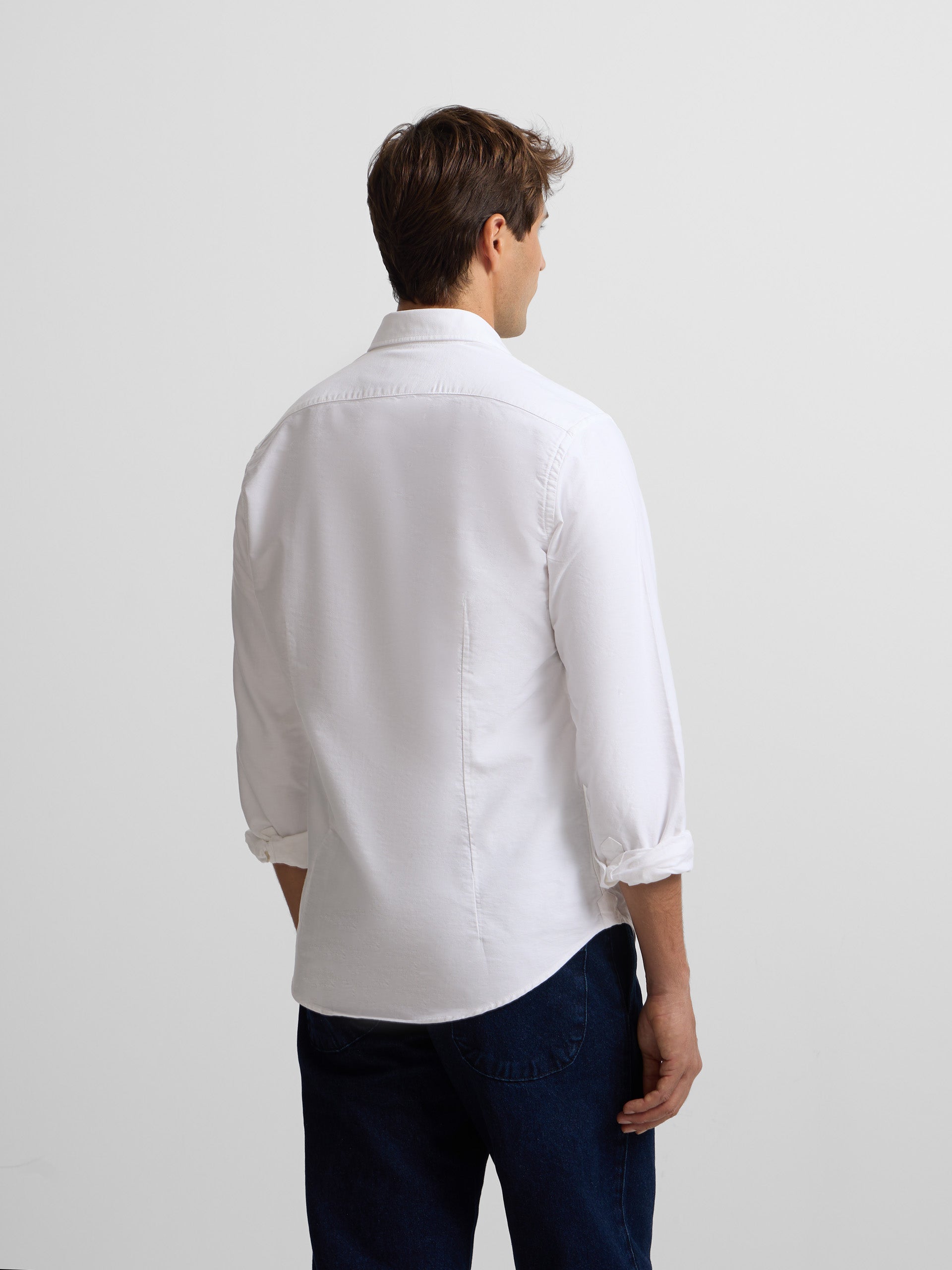 White cutaway oxford sport shirt