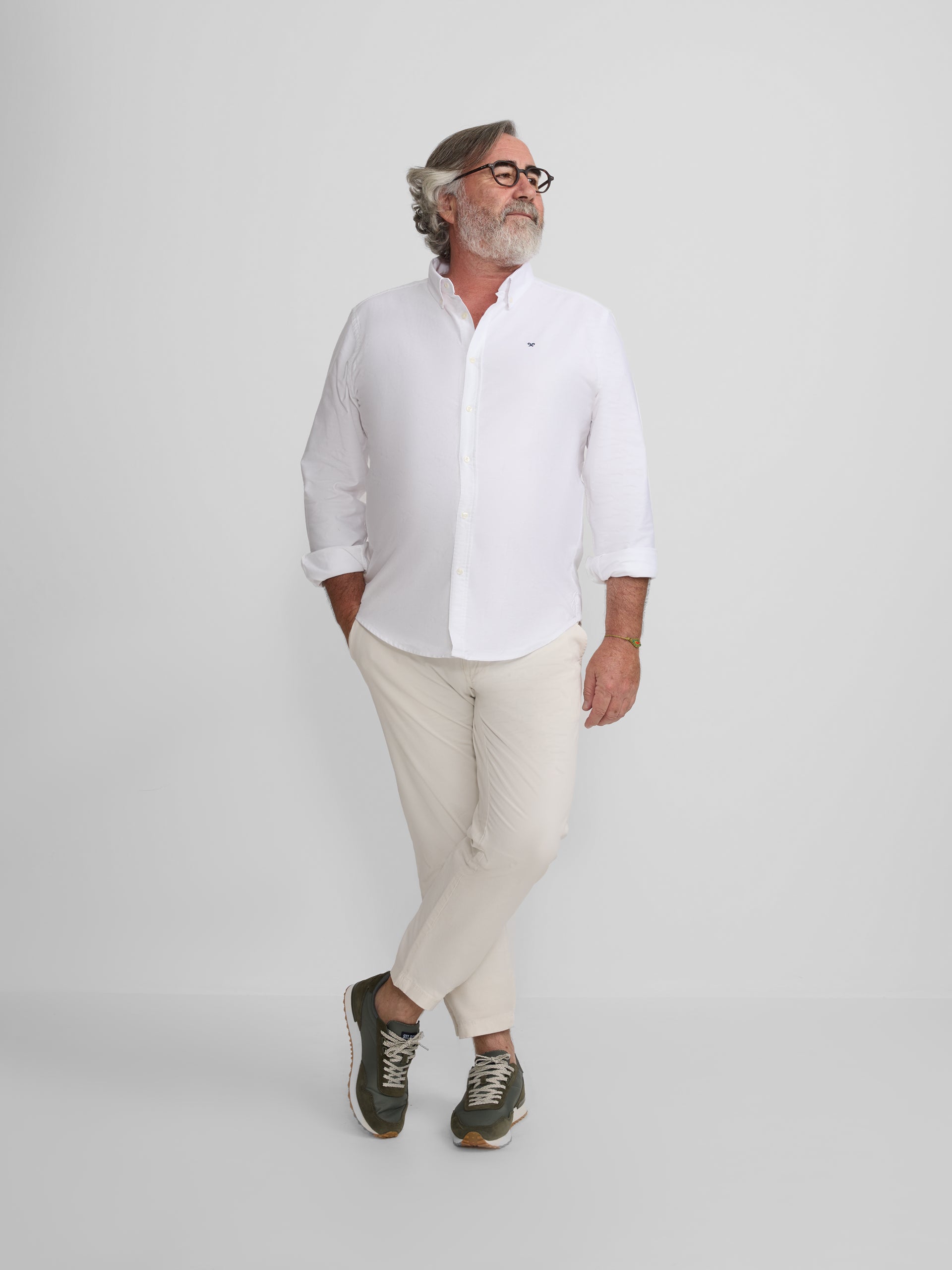White regular fit Oxford sport shirt
